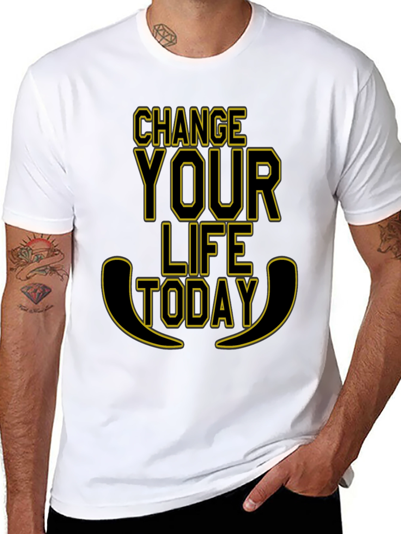 Change Your Life Today Black Graphic Tee
