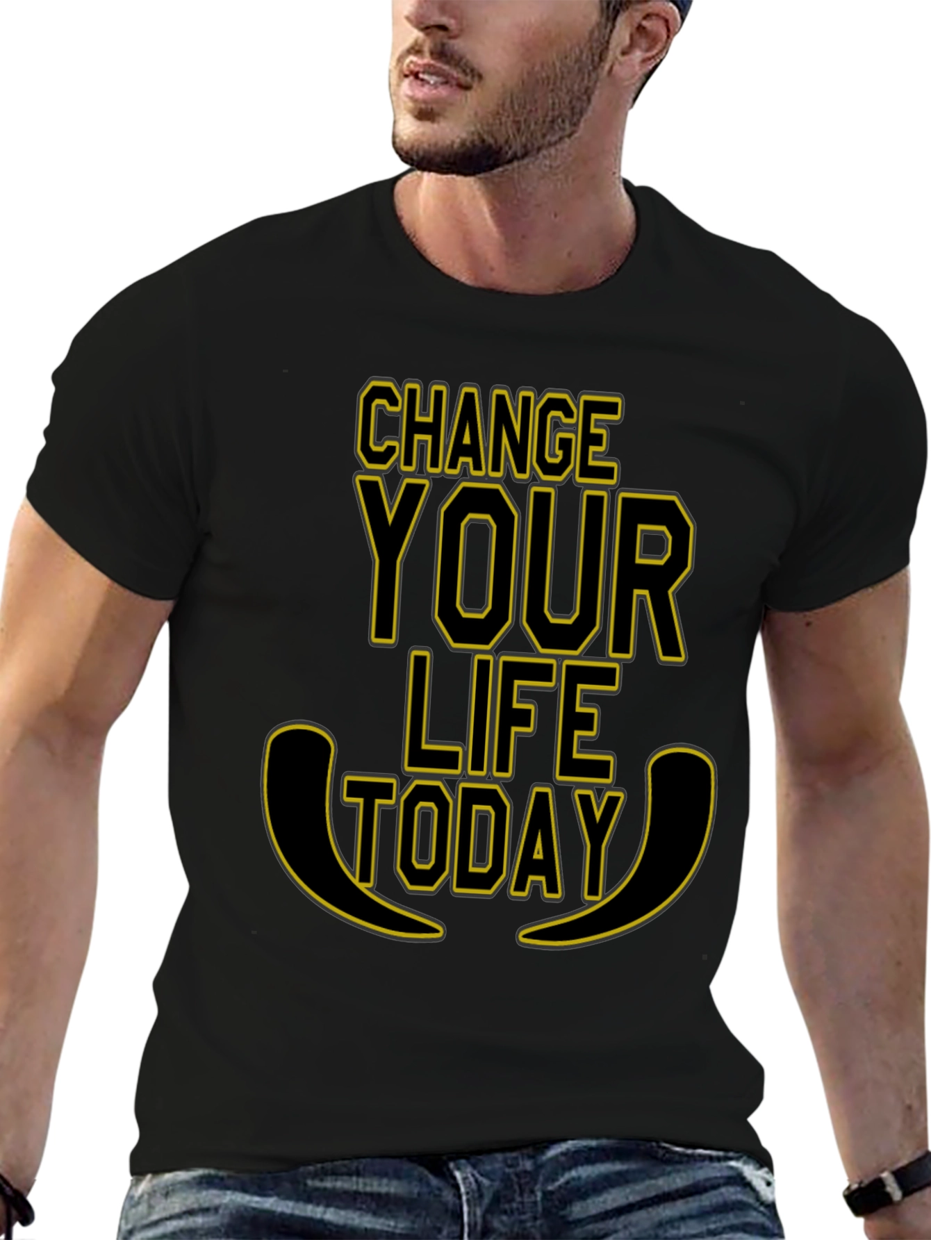 Change Your Life Today Black Graphic Tee