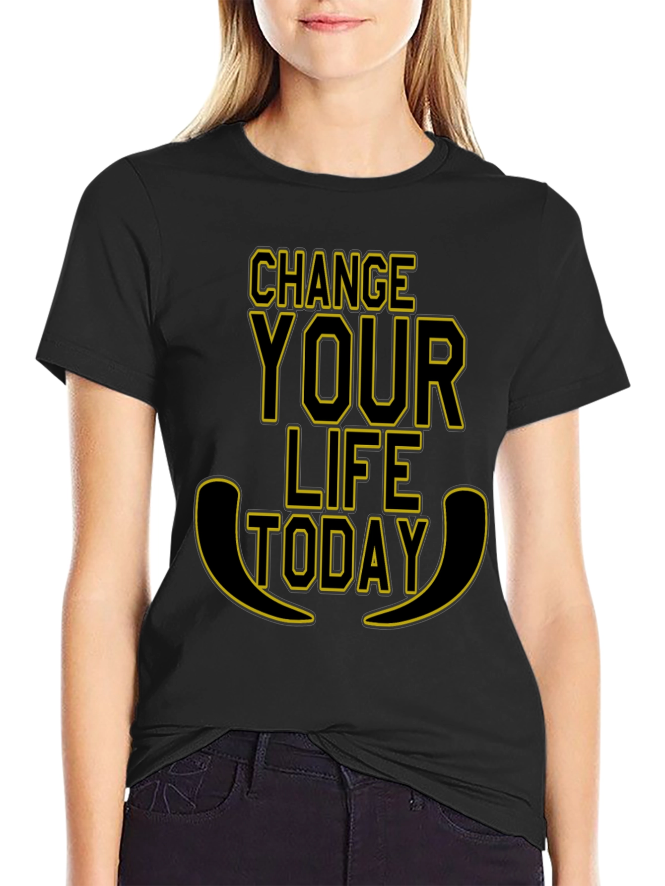 Change Your Life Today Black Graphic Tee