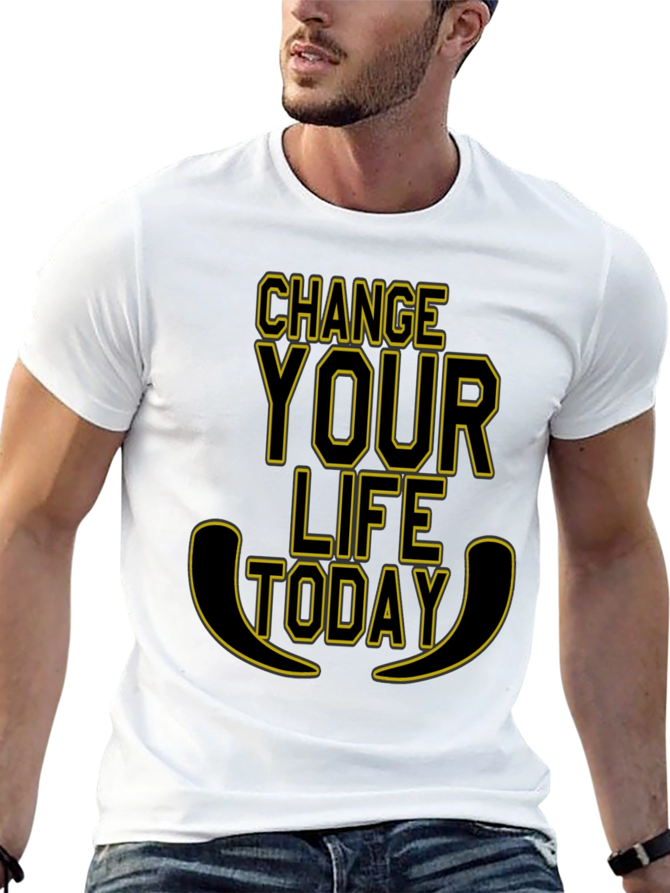 Change Your Life Today Black Graphic Tee