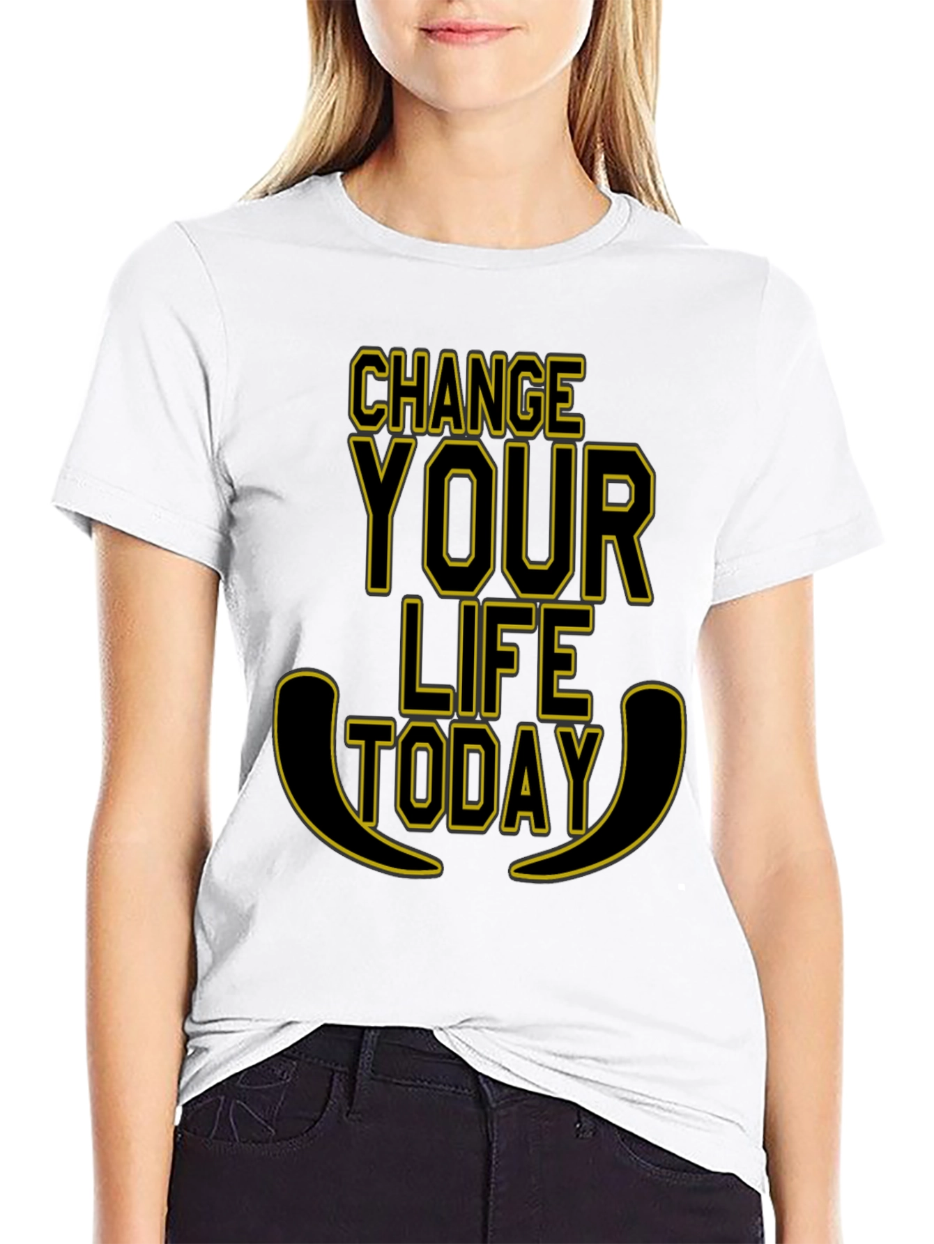 Change Your Life Today Black Graphic Tee