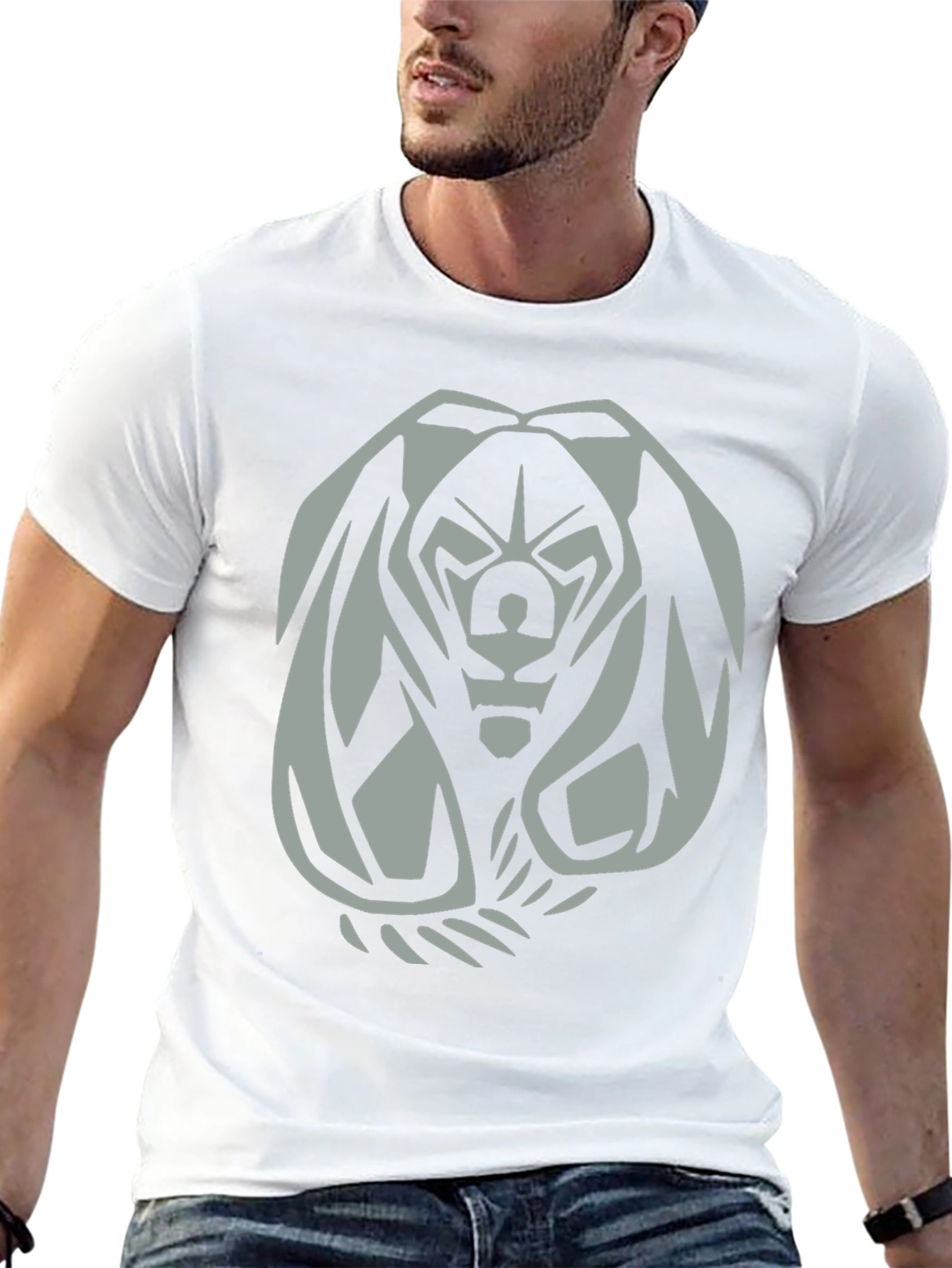 Mens Black Graphic Tee - Fierce Bear Design