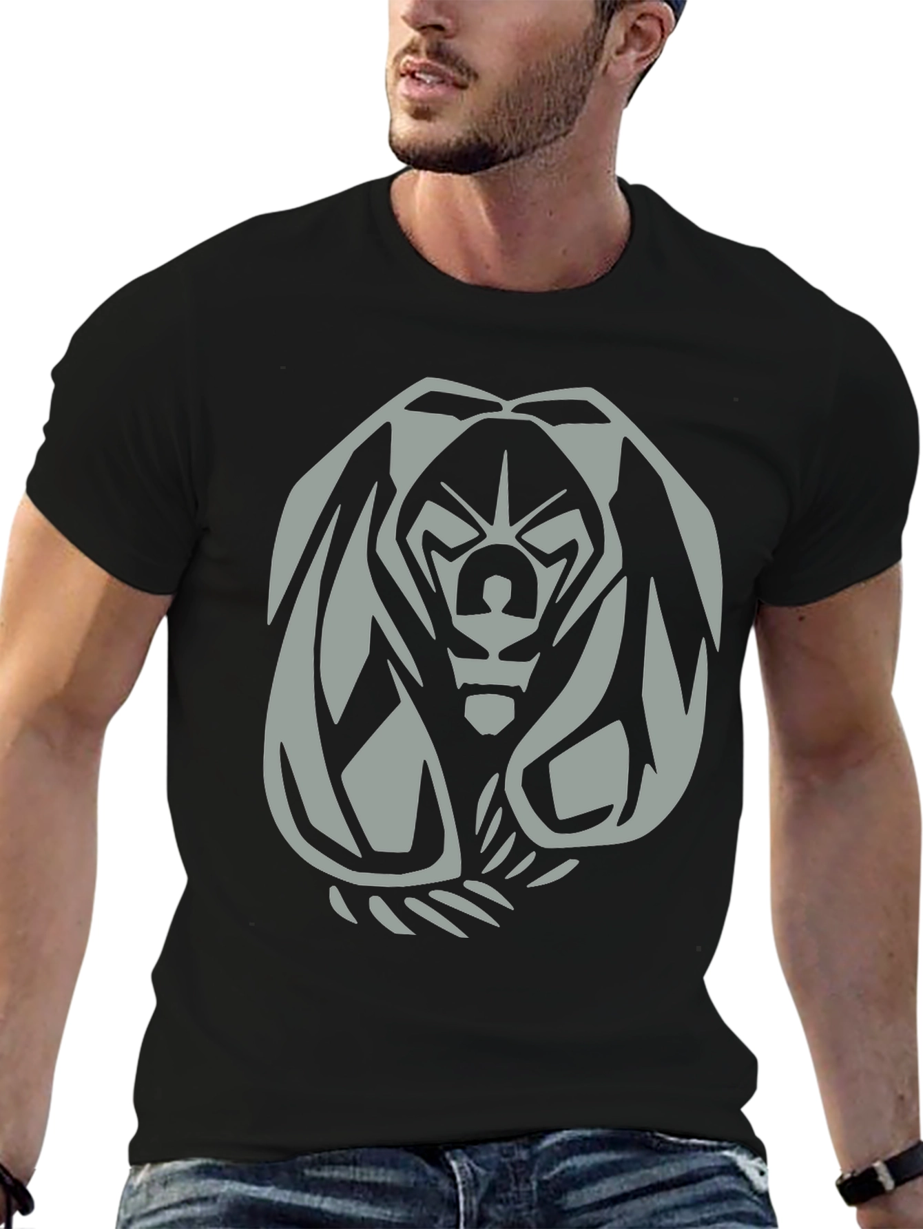 Mens Black Graphic Tee - Fierce Bear Design