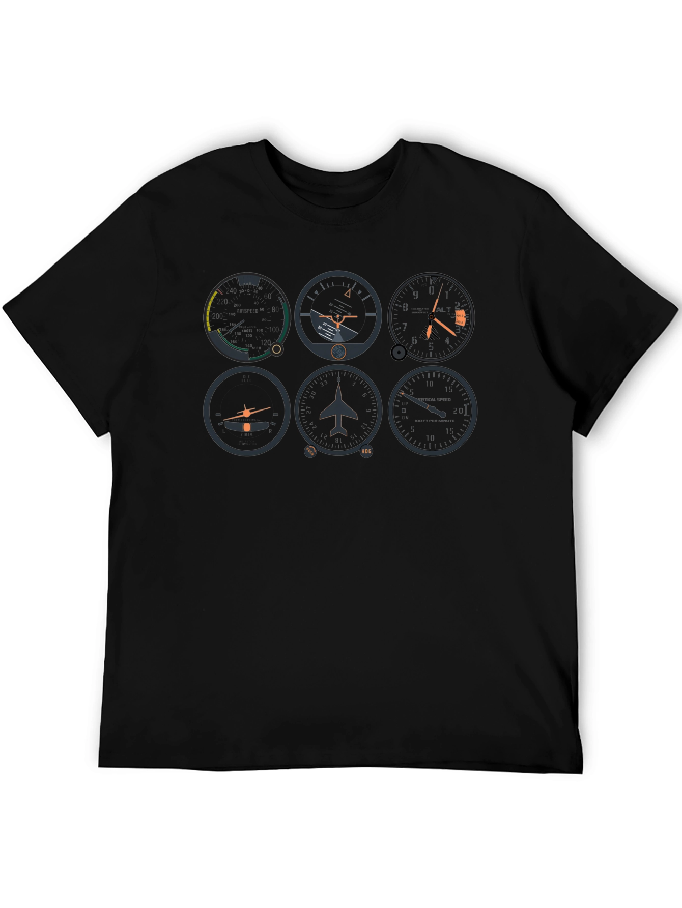 Pilot Instrument Panel Graphic Tee - Black