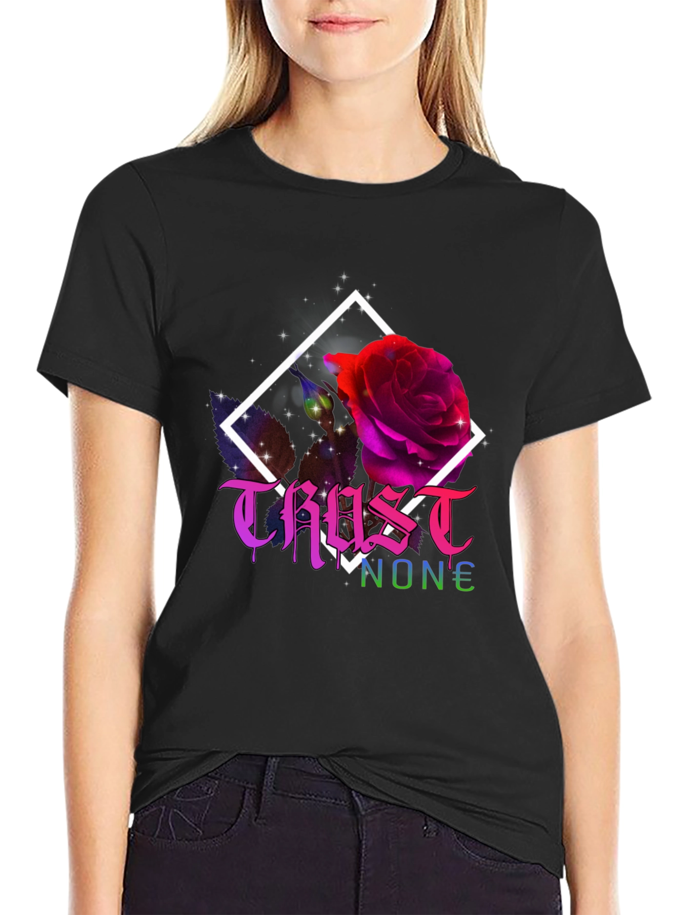 Trust No One Rose Graphic T-Shirt