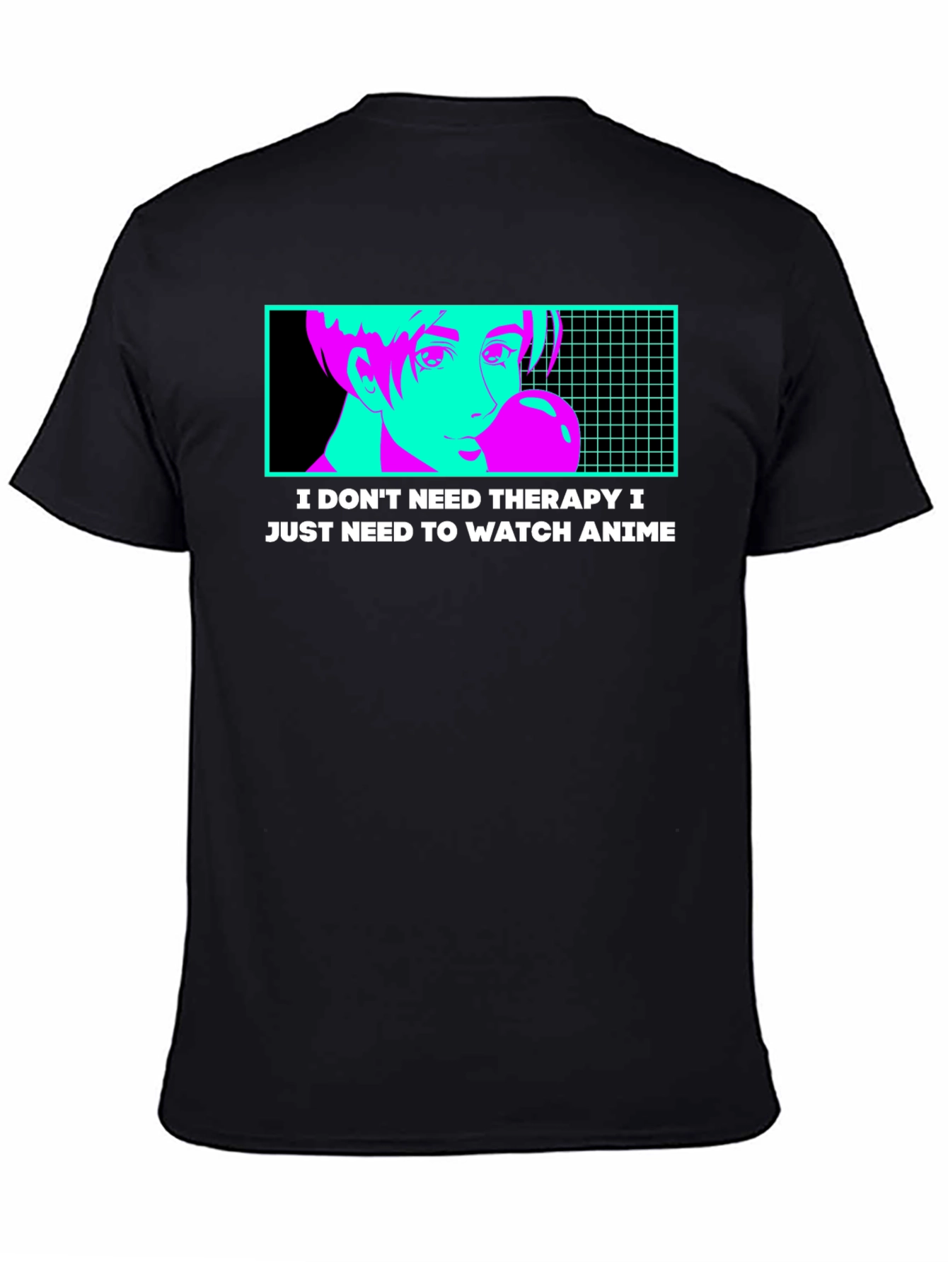 Anime Therapy T-Shirt - Black Graphic Tee