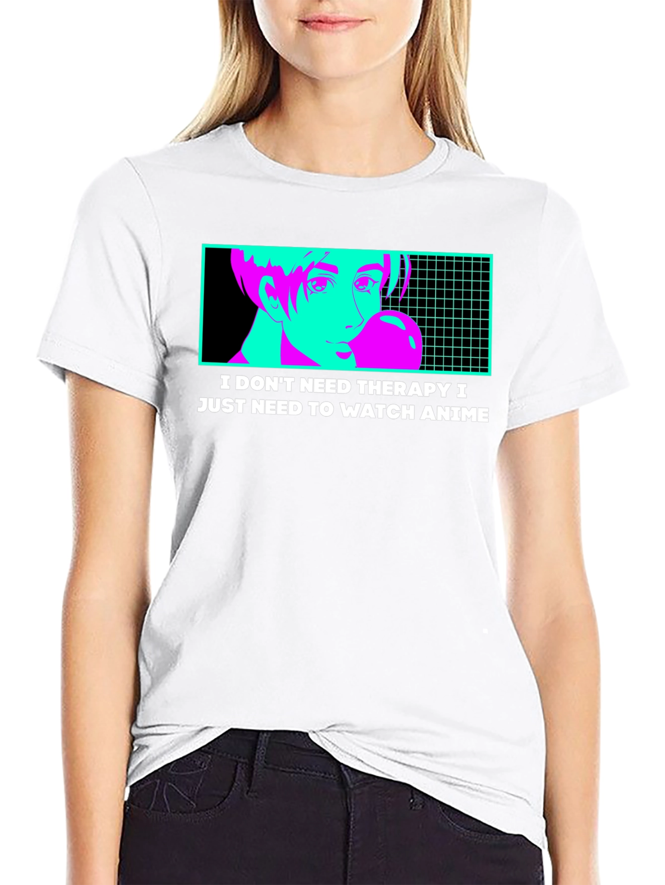 Anime Therapy T-Shirt - Black Graphic Tee