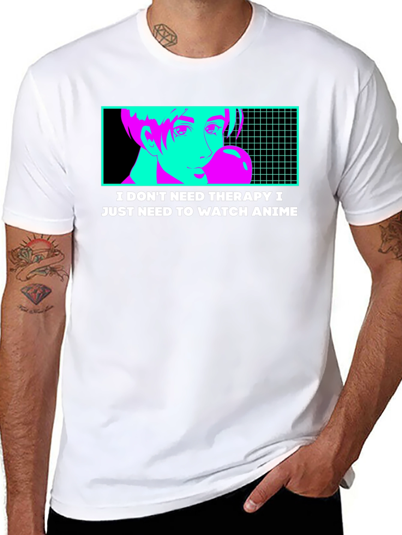Anime Therapy T-Shirt - Black Graphic Tee