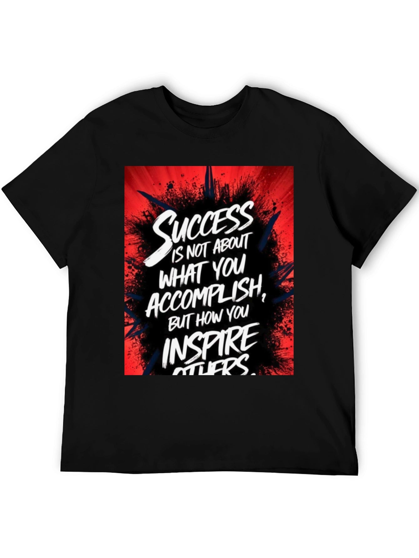 Inspirational Success Graphic Black T-Shirt