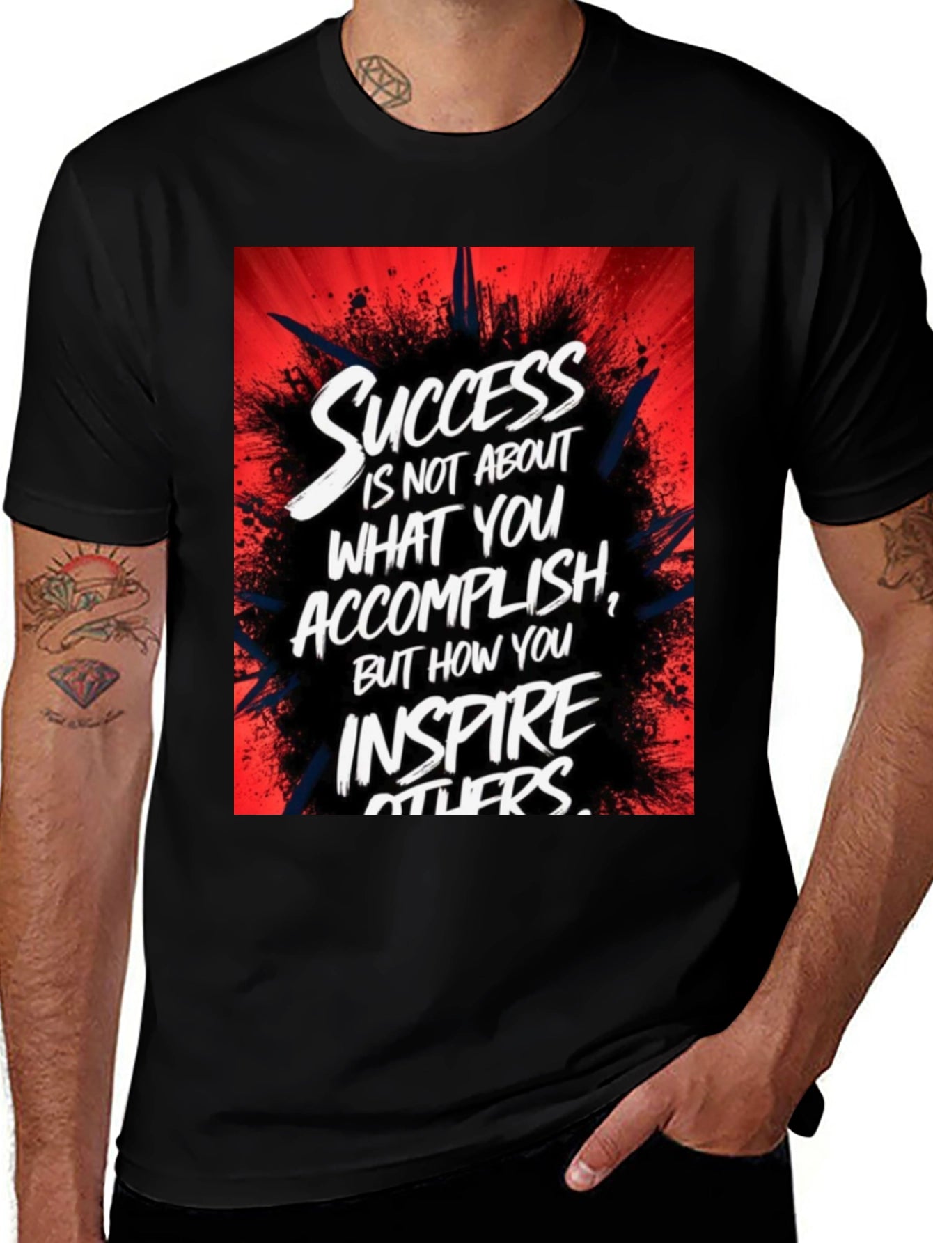 Inspirational Success Graphic Black T-Shirt