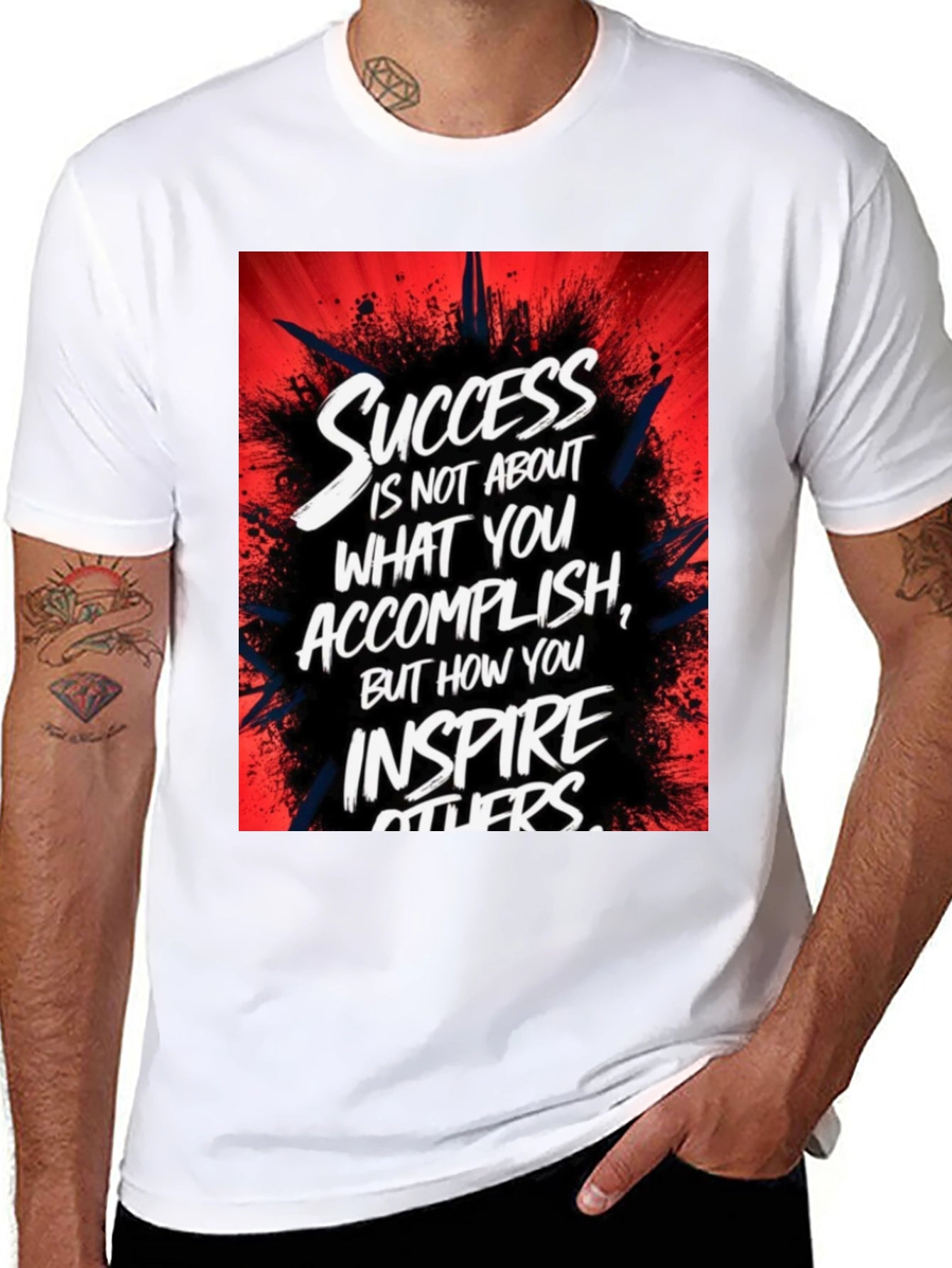 Inspirational Success Graphic Black T-Shirt