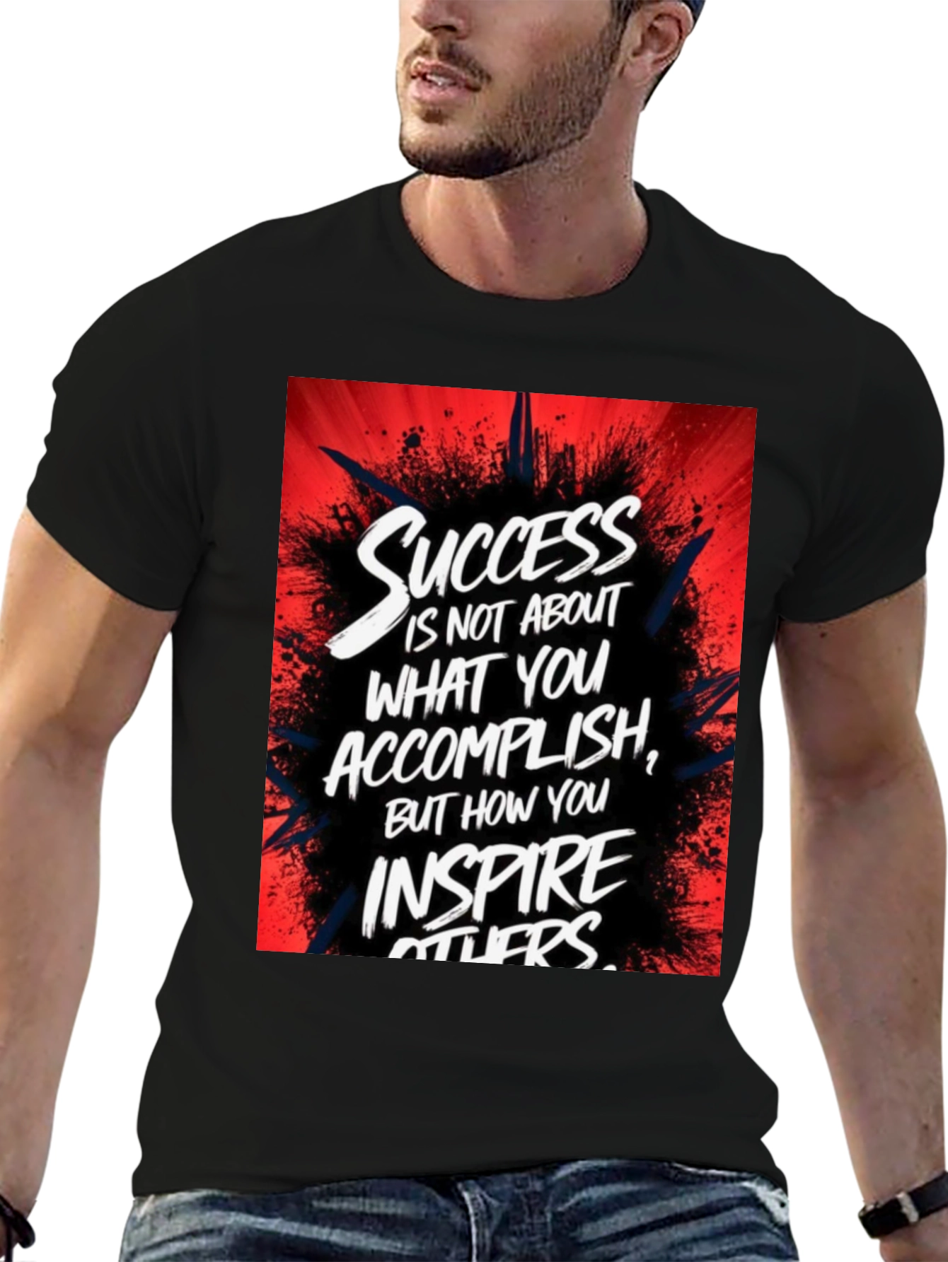 Inspirational Success Graphic Black T-Shirt