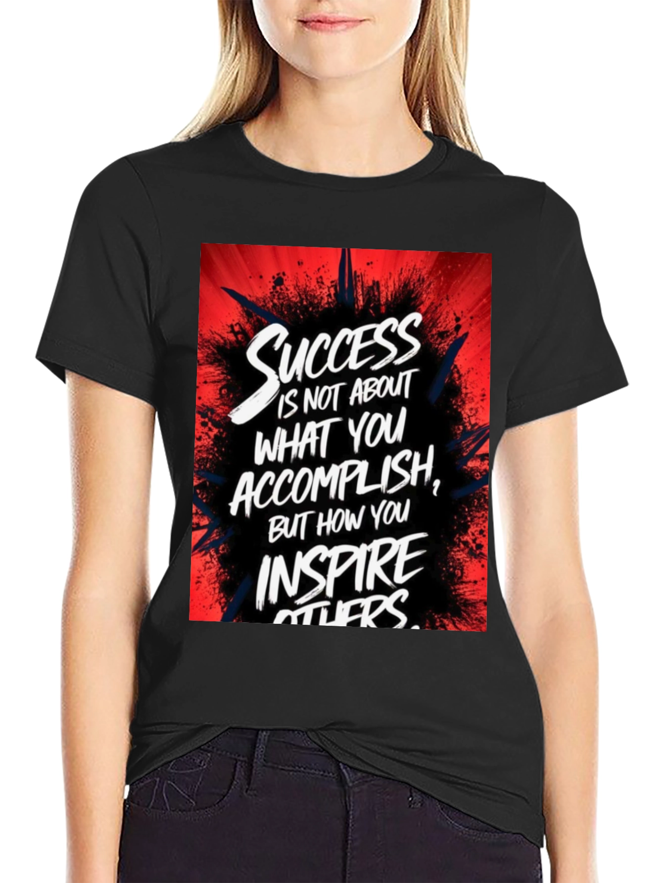 Inspirational Success Graphic Black T-Shirt
