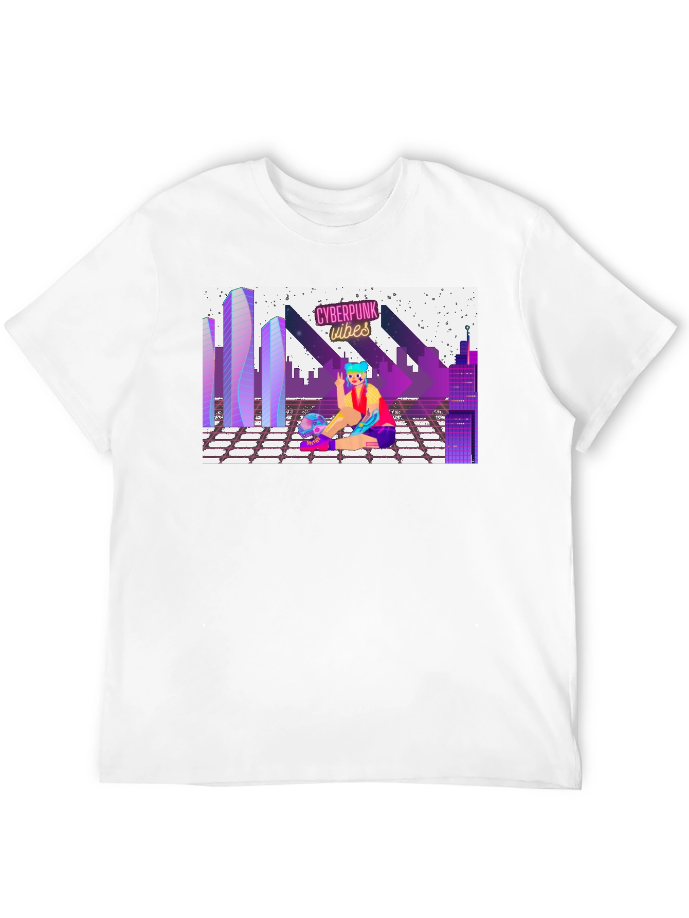 Cyberpunk Vibes Graphic Tee - Retro Style