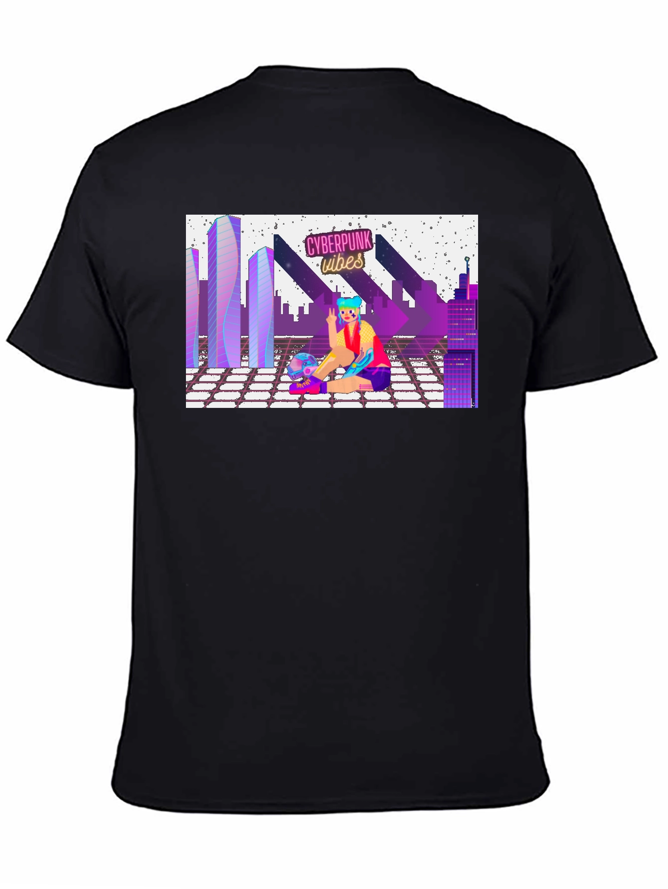 Cyberpunk Vibes Graphic Tee - Retro Style