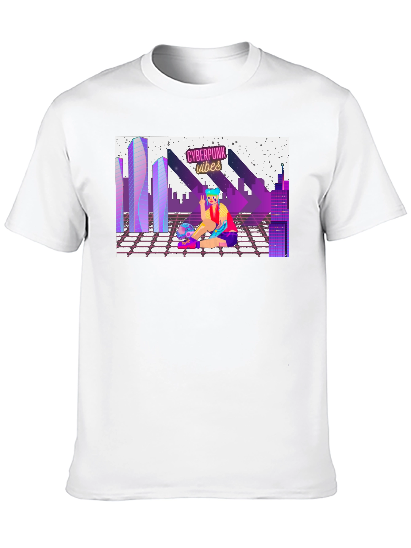 Cyberpunk Vibes Graphic Tee - Retro Style