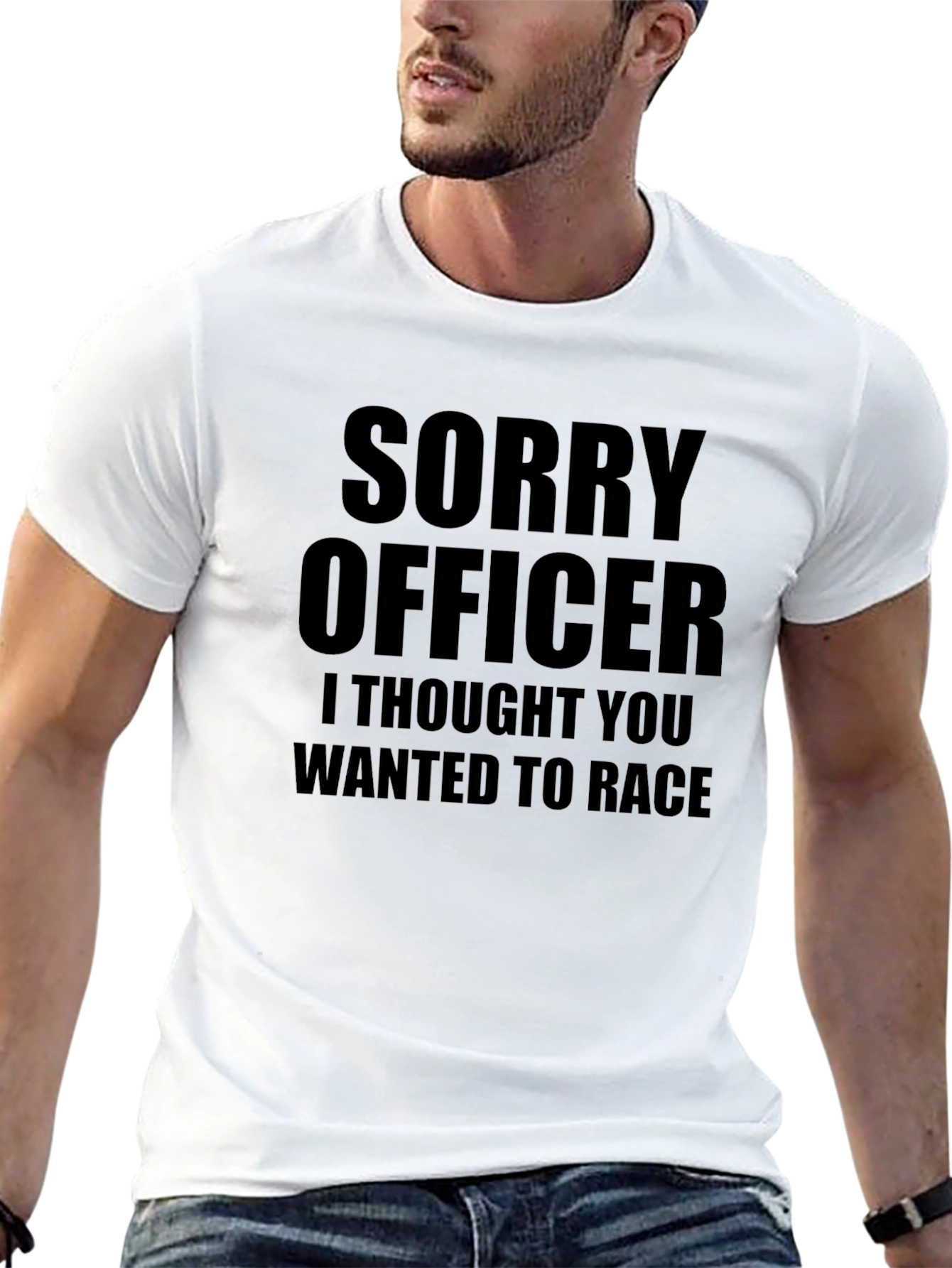 Funny Sorry Officer Graphic T-Shirt