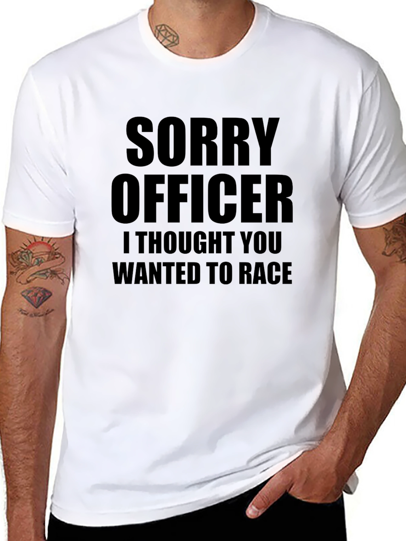 Funny Sorry Officer Graphic T-Shirt