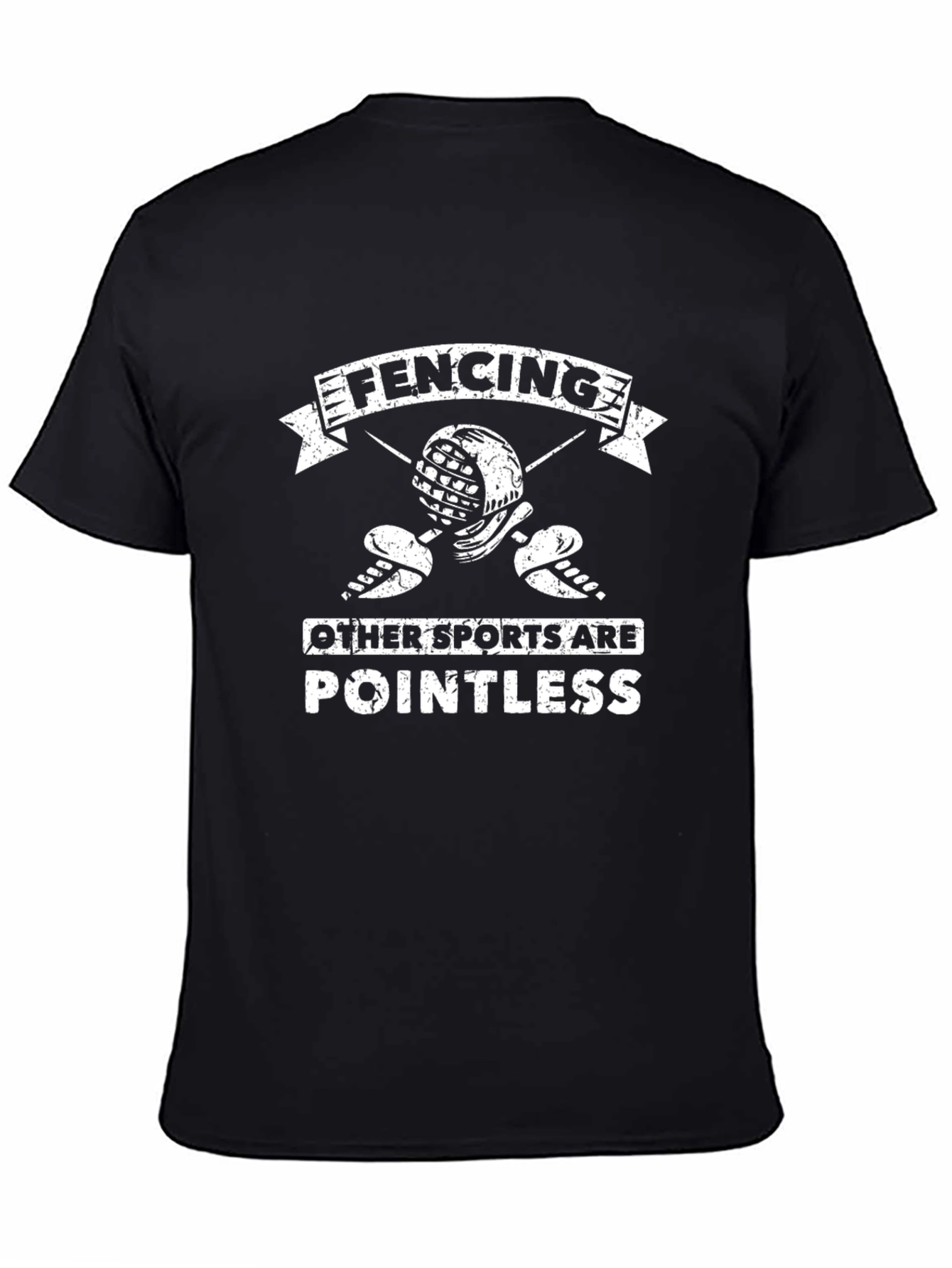 Fencing Pointless Sports Black Graphic Tee