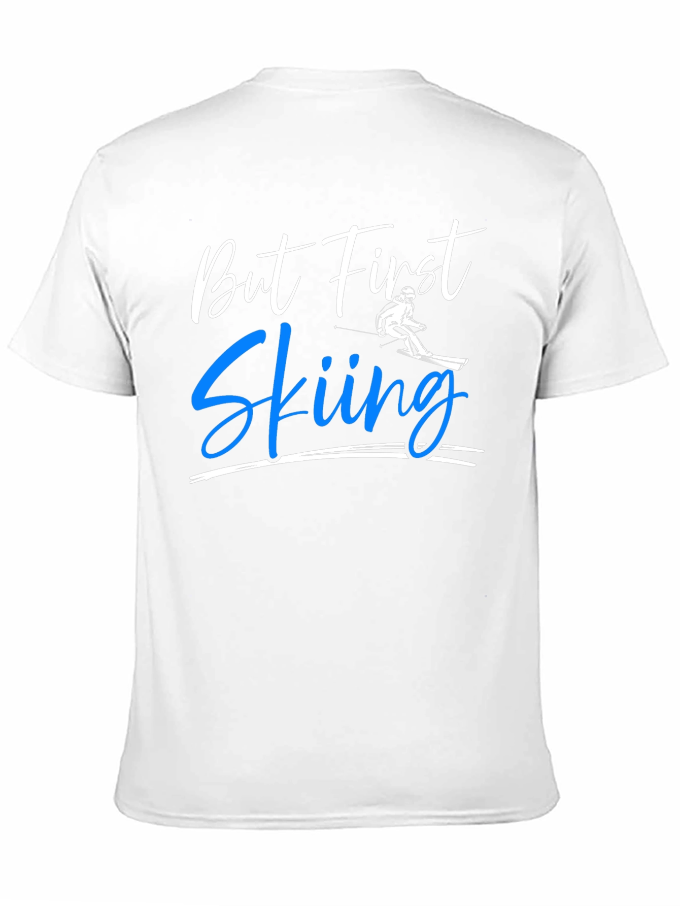 But First Skiing Black Graphic Tee