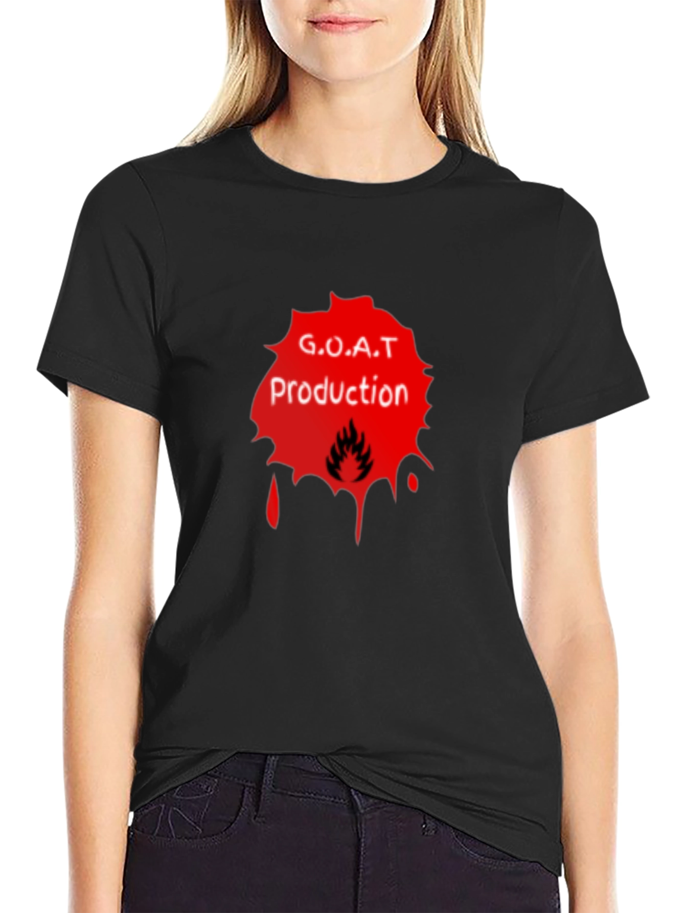 G.O.A.T Production Black Graphic Tee