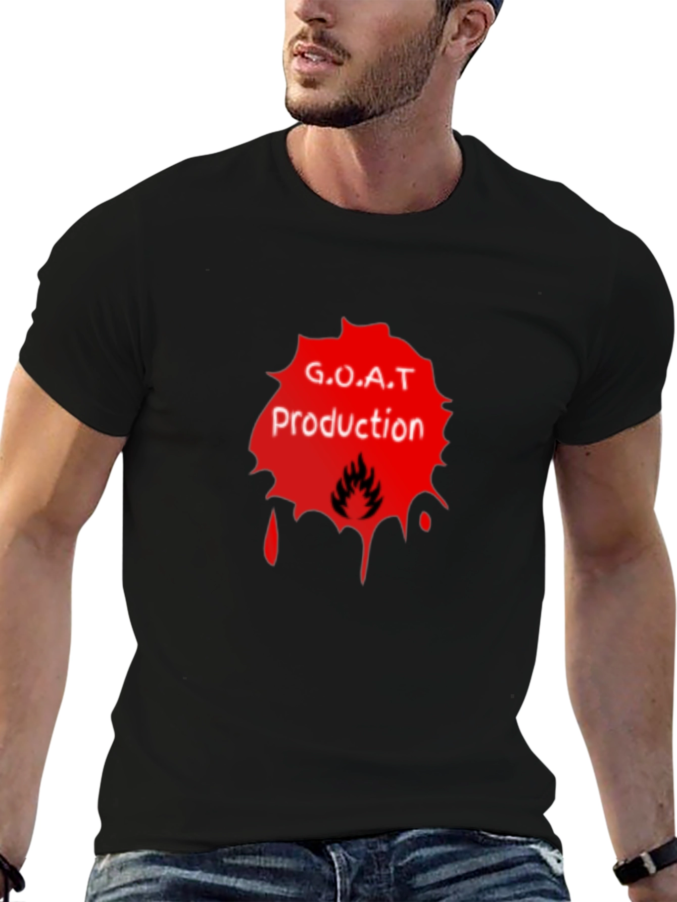 G.O.A.T Production Black Graphic Tee