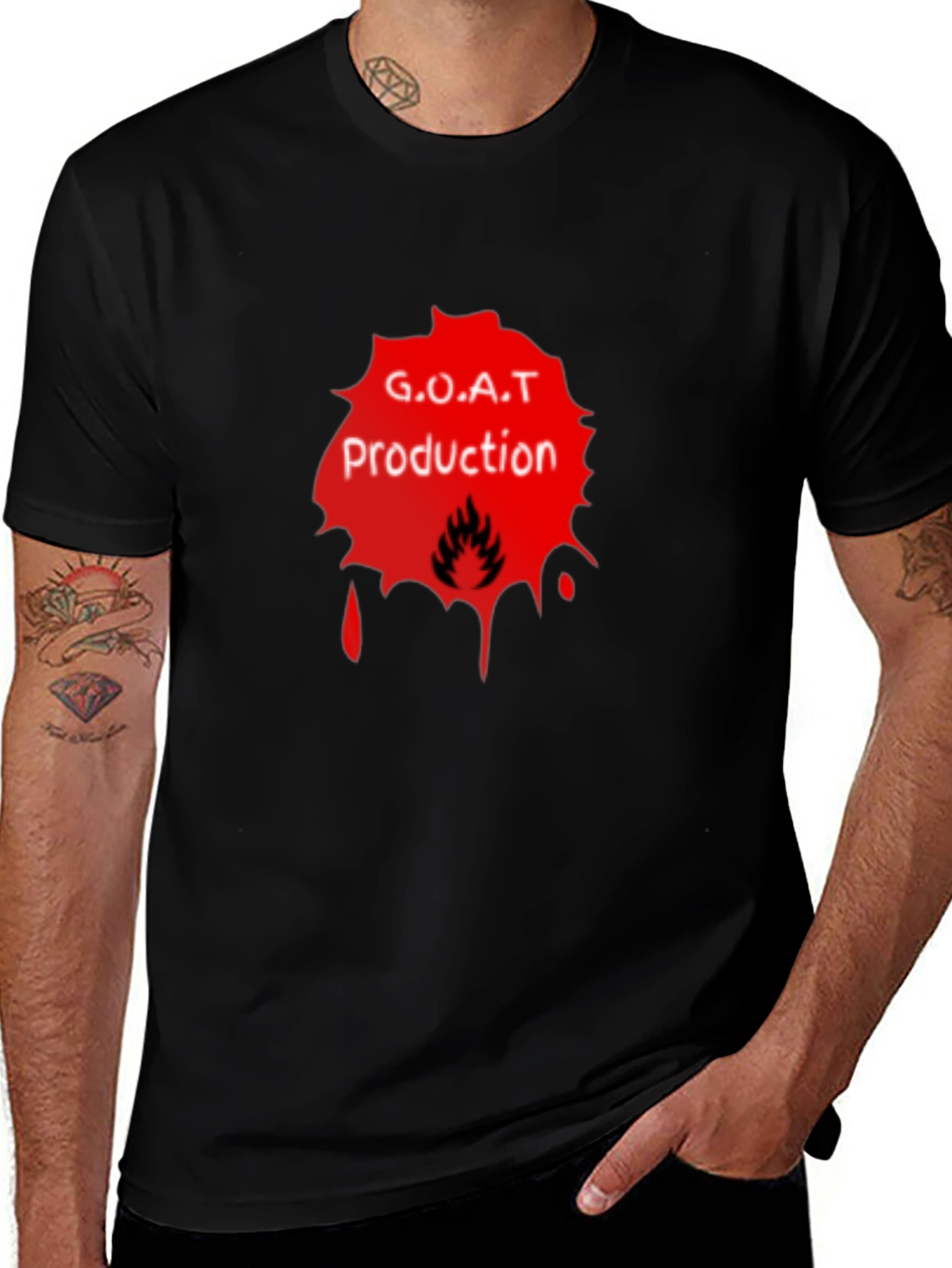 G.O.A.T Production Black Graphic Tee