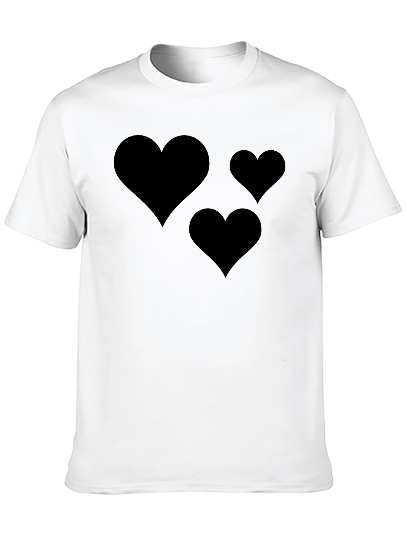 Mens Black T-Shirt with Heart Design