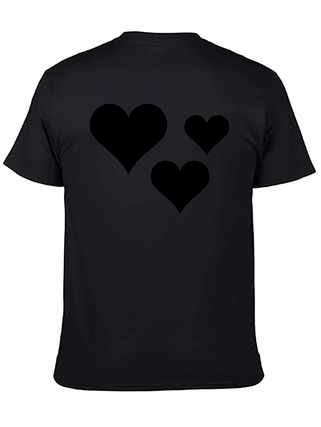 Mens Black T-Shirt with Heart Design
