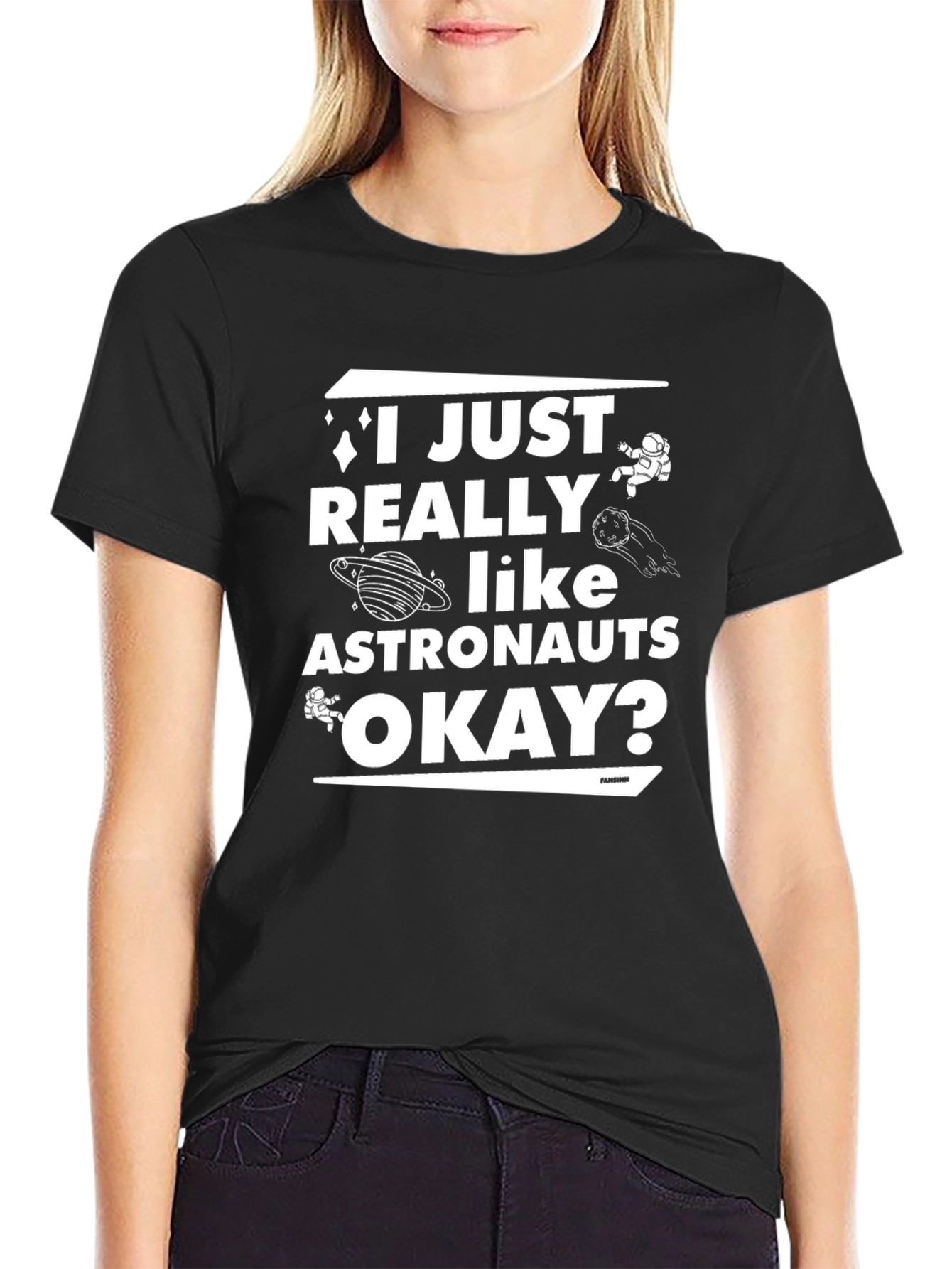 I Just Really Like Astronauts Black T-Shirt