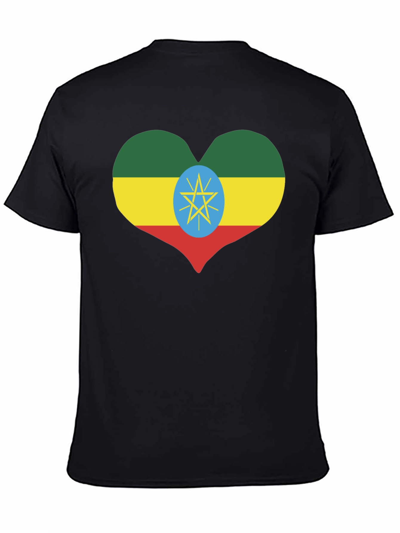 Ethiopia Flag Heart T-Shirt - Patriotic Pride Tee