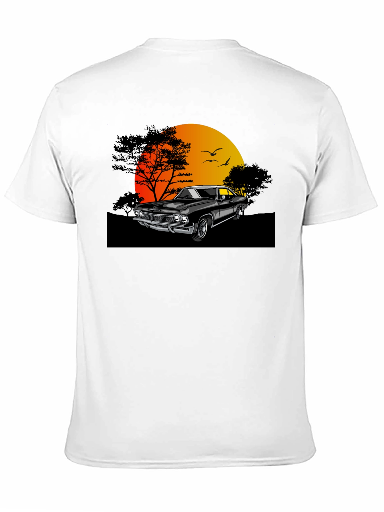 Classic Car Sunset Graphic T-Shirt