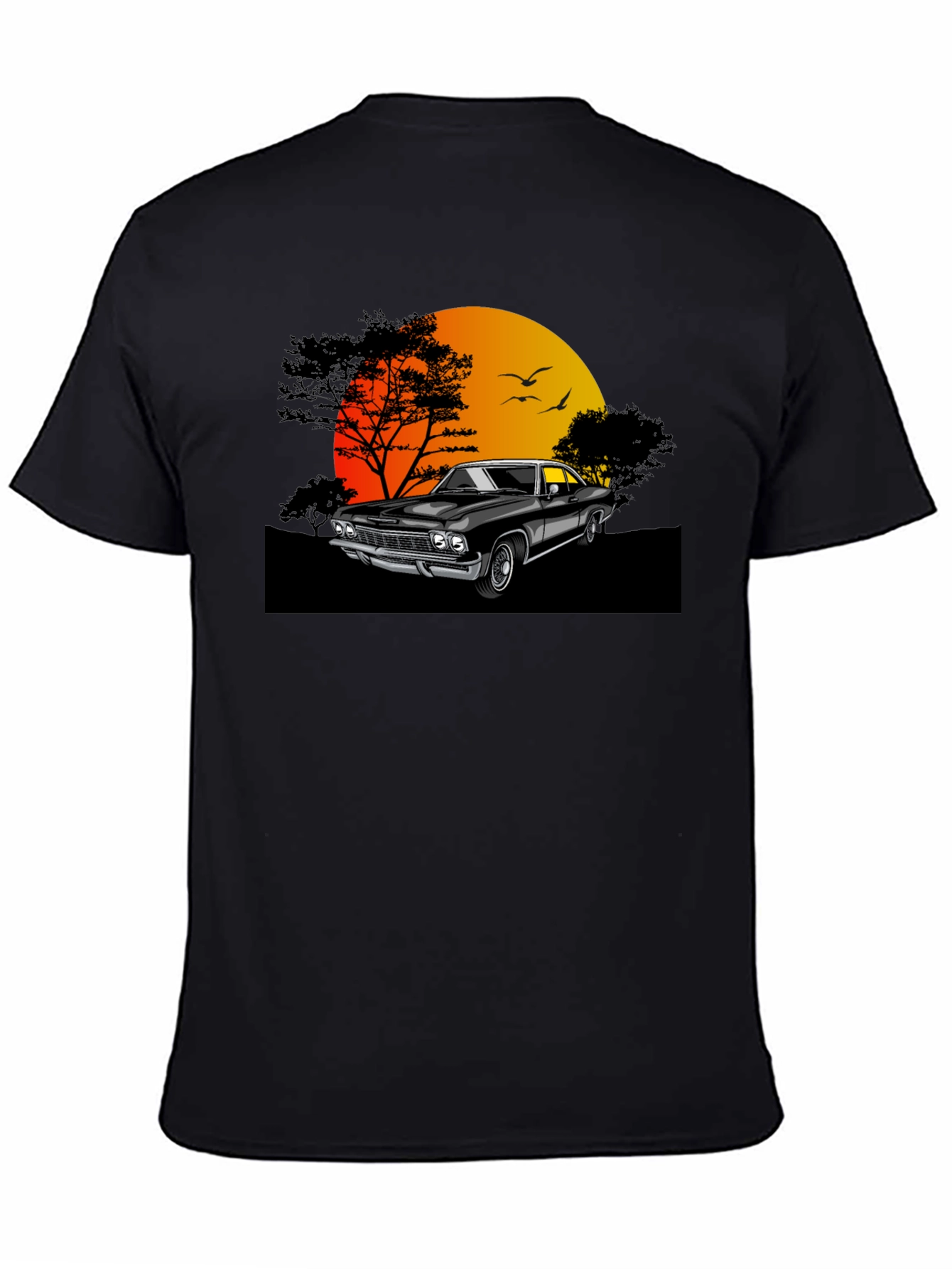 Classic Car Sunset Graphic T-Shirt
