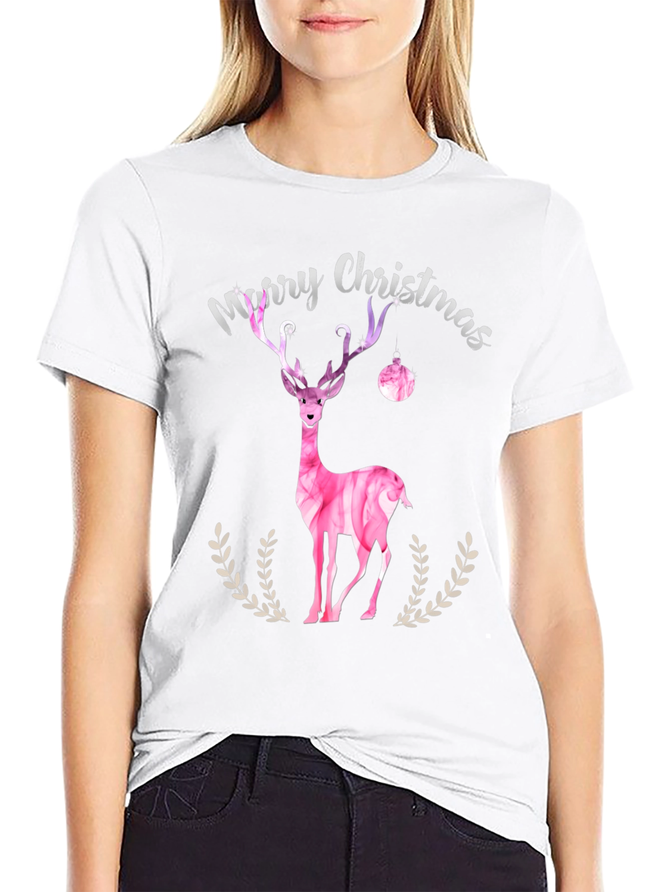 Merry Christmas Deer Graphic Tee