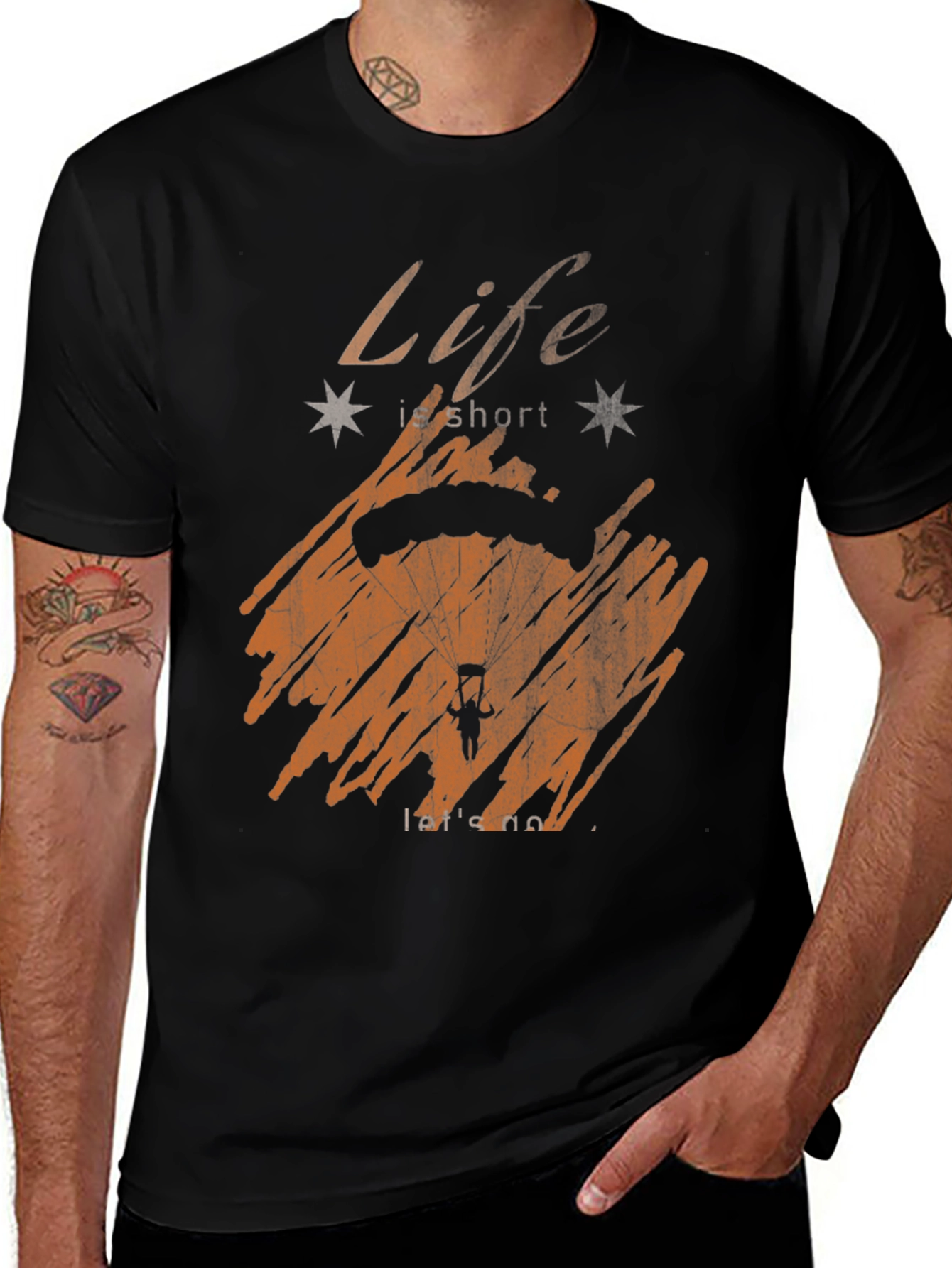 Life Is Short Parachute Graphic T-Shirt
