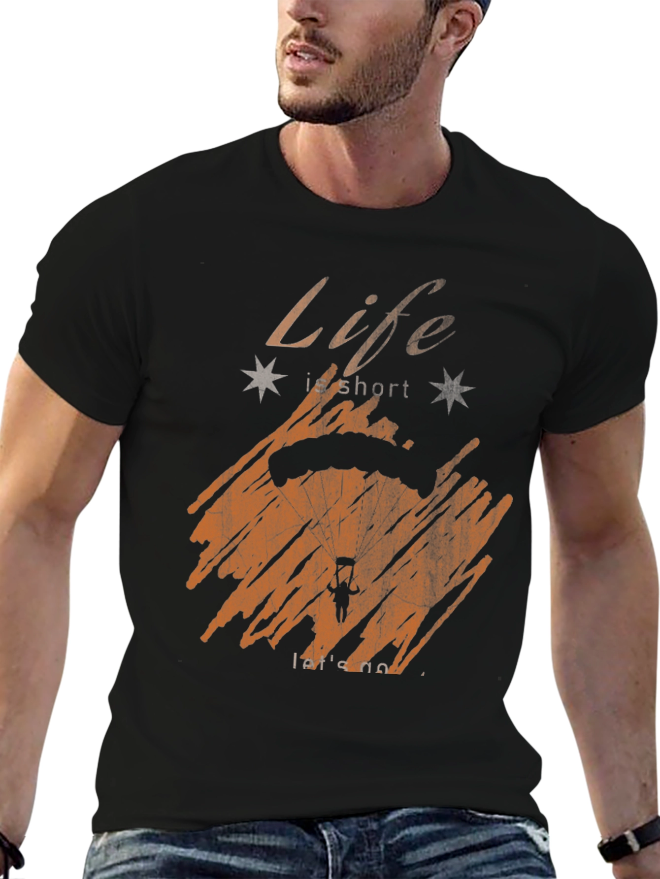 Life Is Short Parachute Graphic T-Shirt