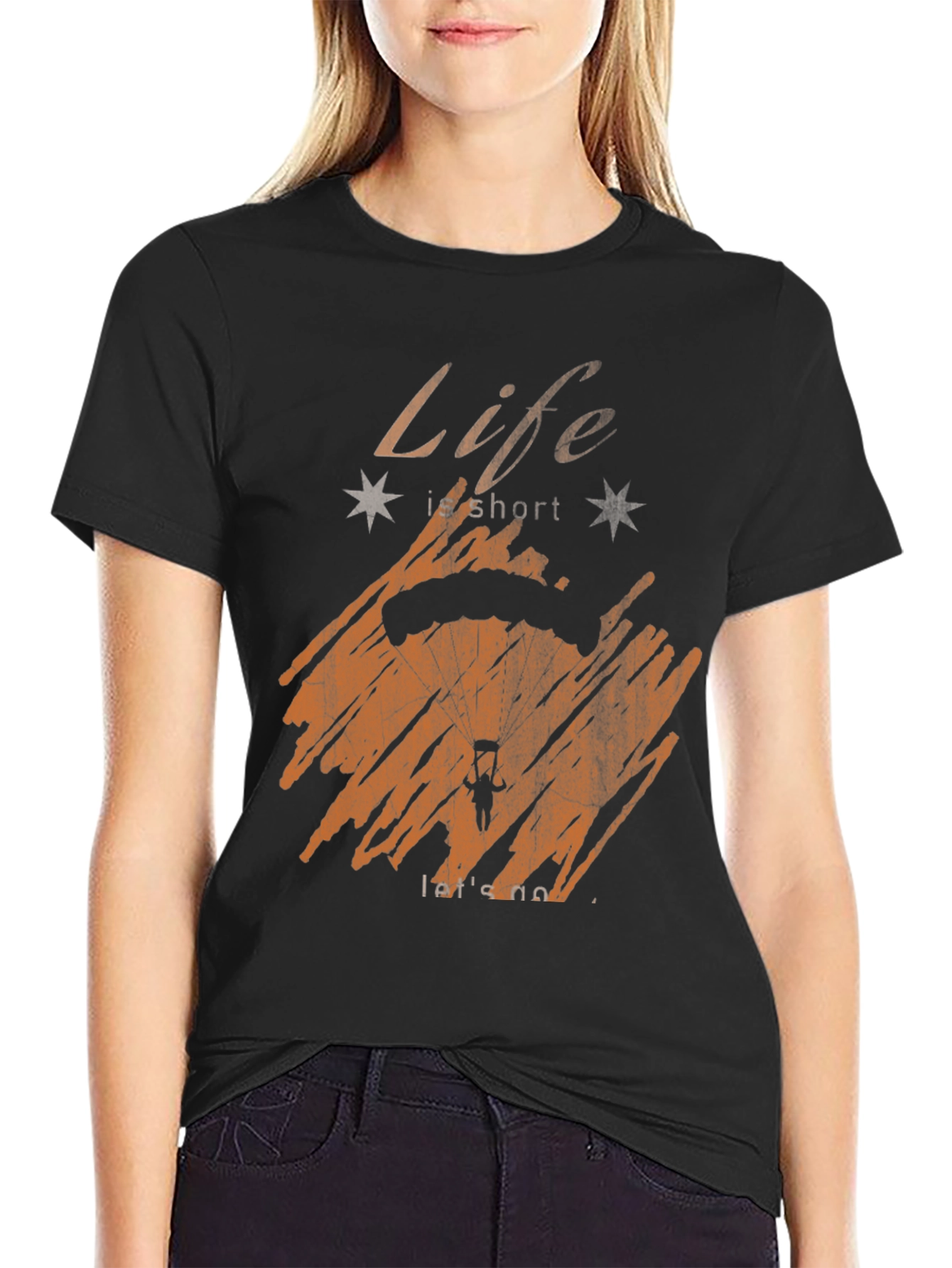 Life Is Short Parachute Graphic T-Shirt