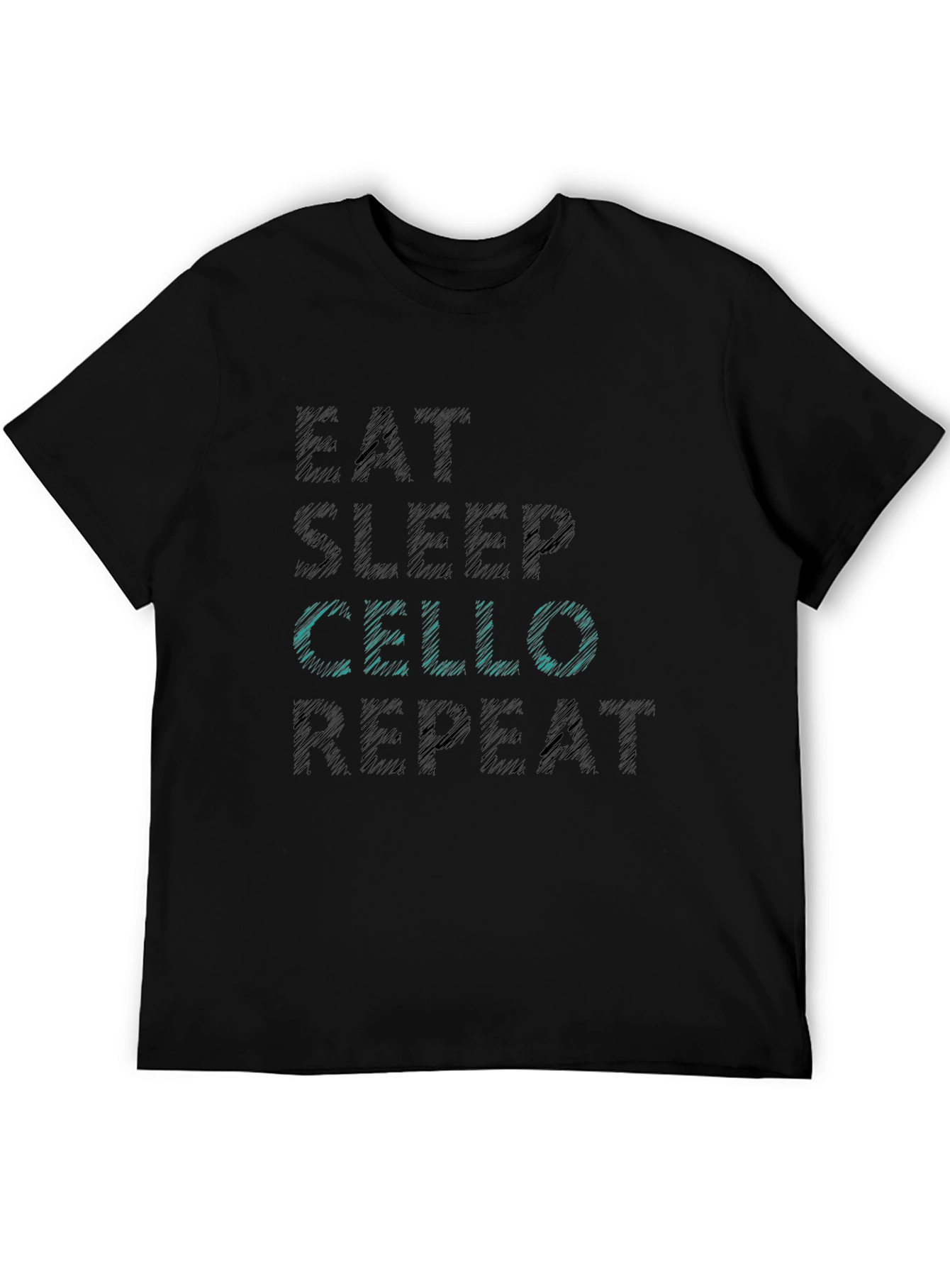 Eat Sleep Cello Repeat Black T-Shirt