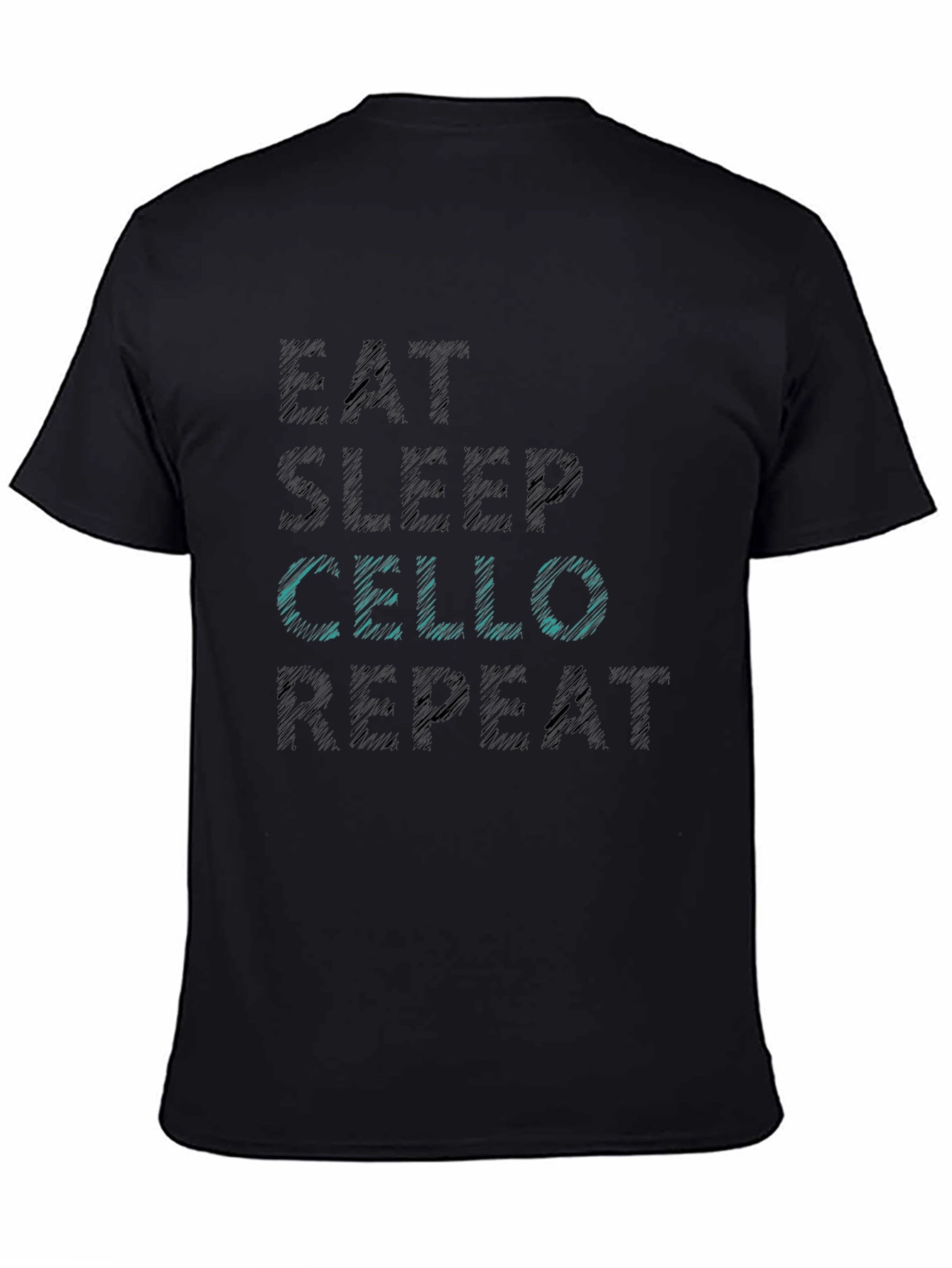 Eat Sleep Cello Repeat Black T-Shirt