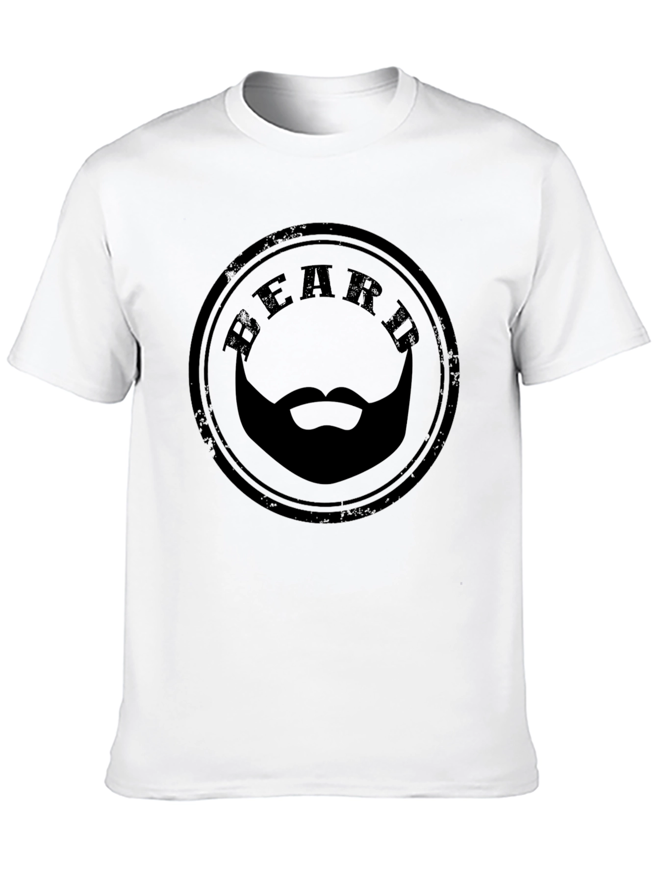 Beard Stamp T-Shirt - Mens Black Graphic Tee