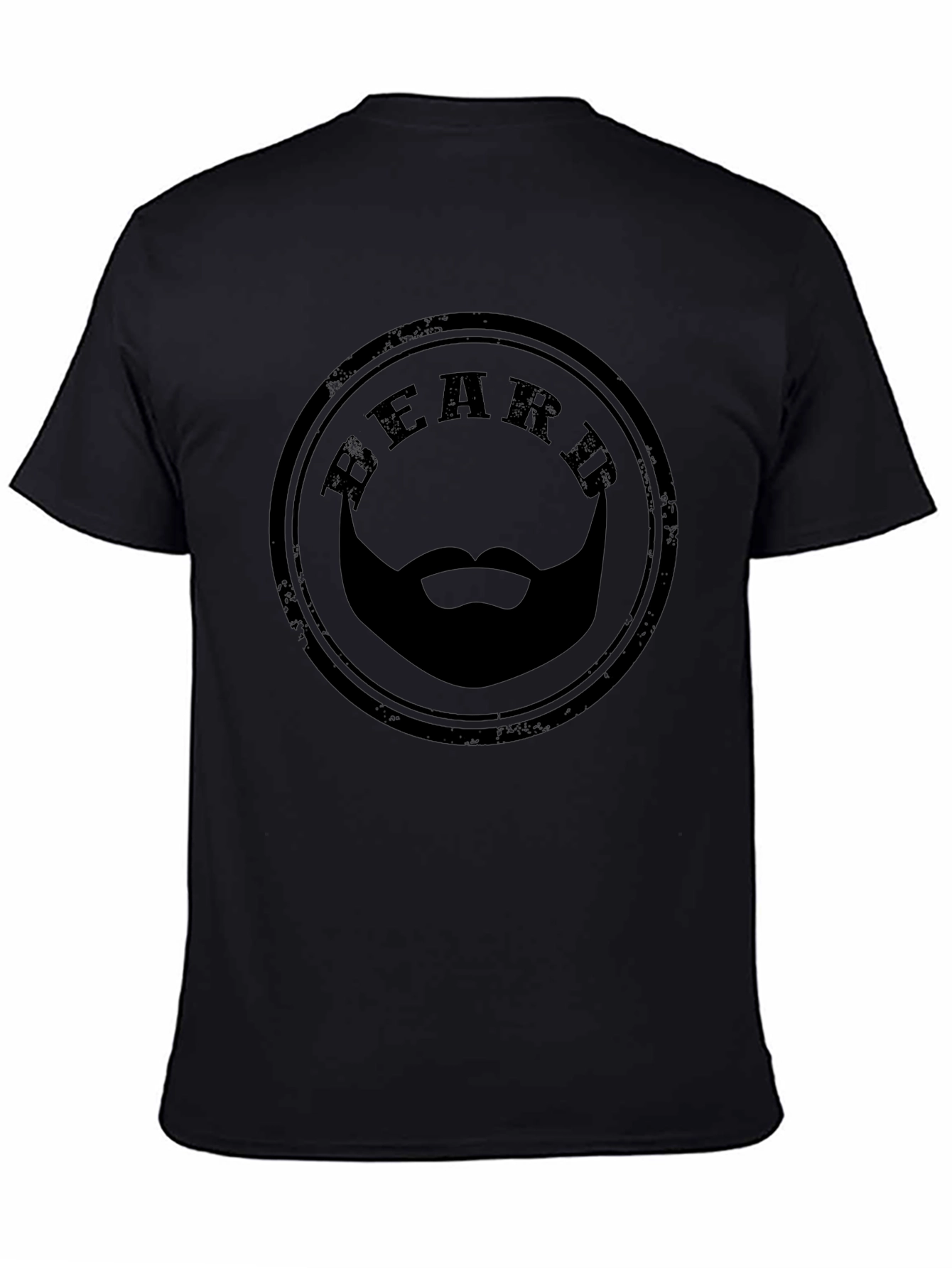 Beard Stamp T-Shirt - Mens Black Graphic Tee