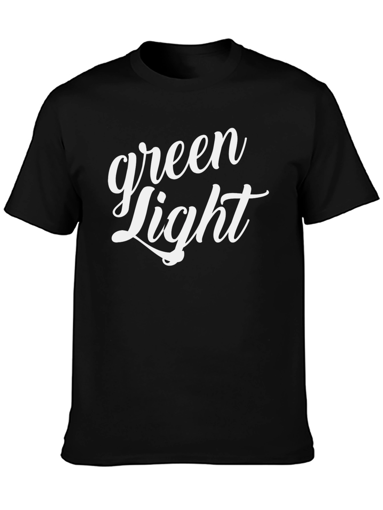 Green Light Graphic Print Black T-Shirt