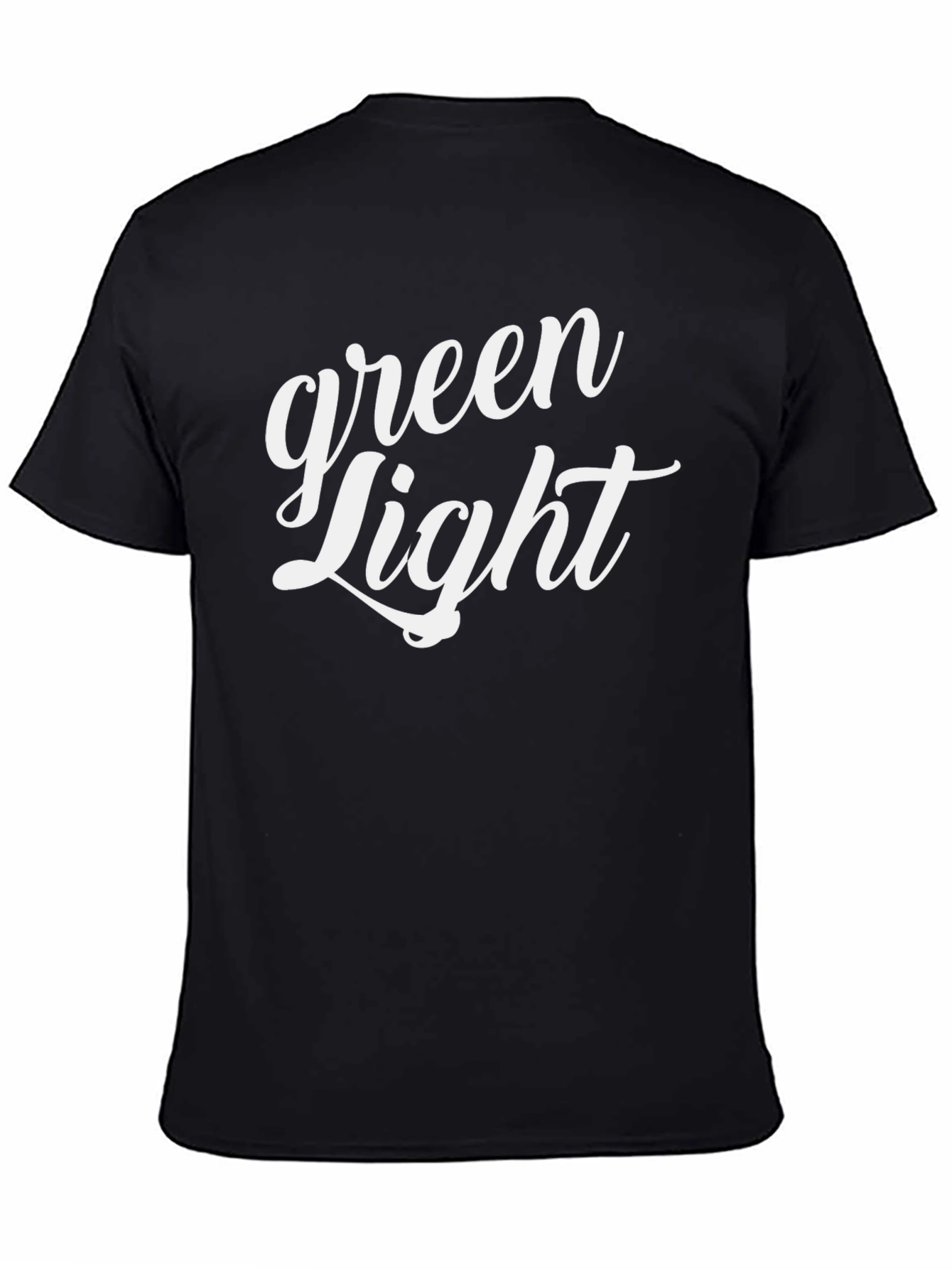 Green Light Graphic Print Black T-Shirt