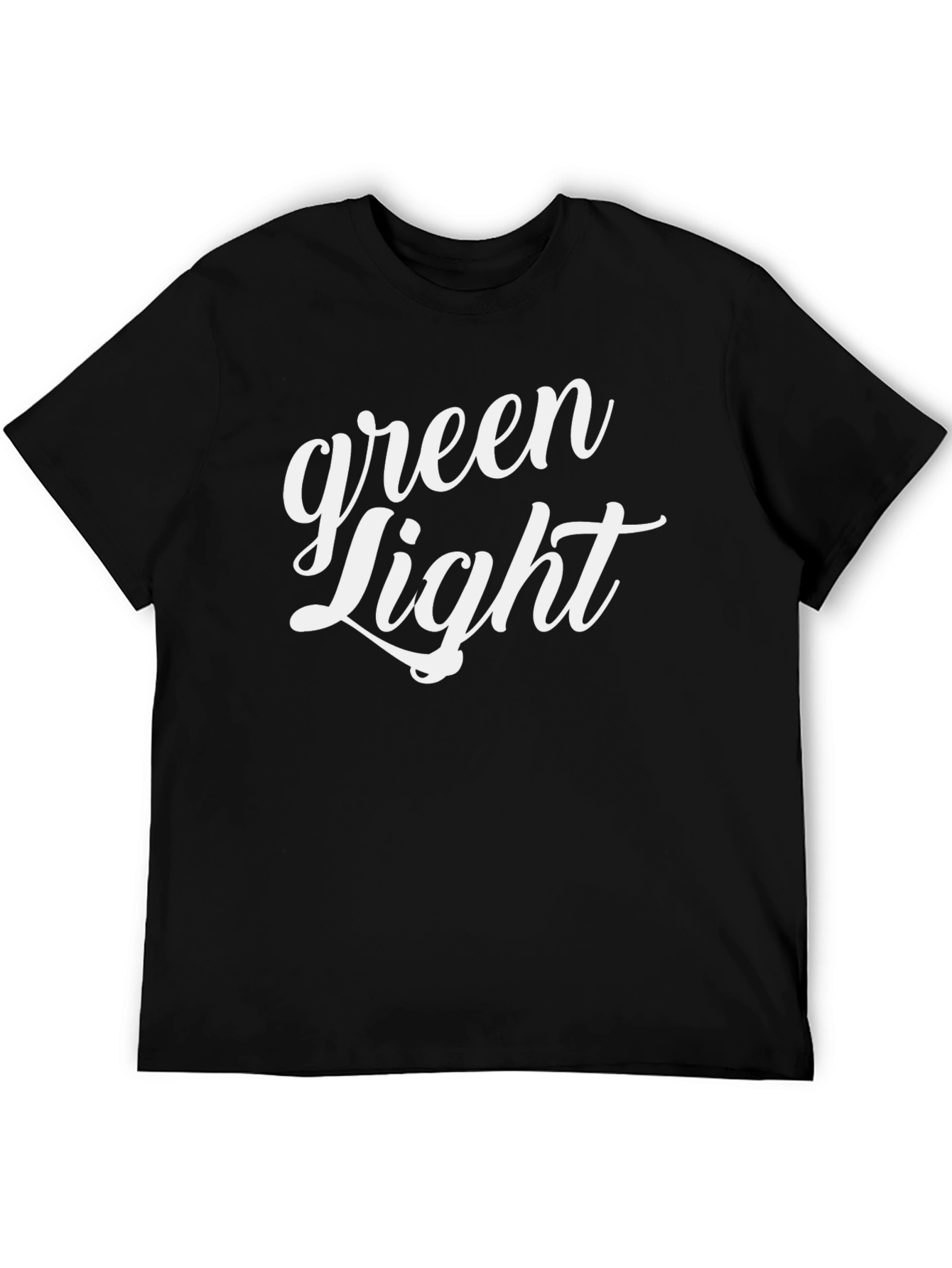 Green Light Graphic Print Black T-Shirt