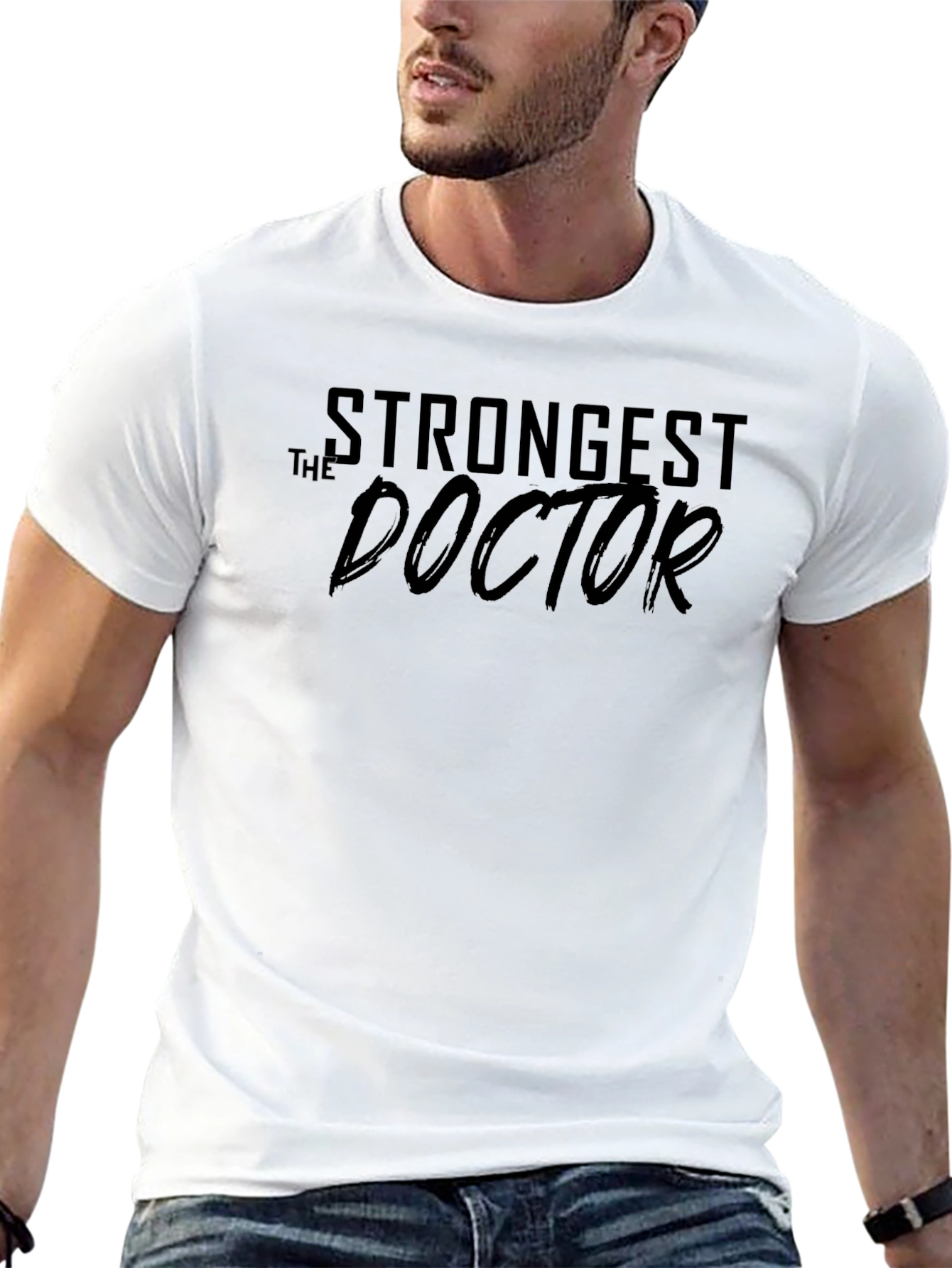Strongest Doctor Graphic Tee - Black Cotton Blend