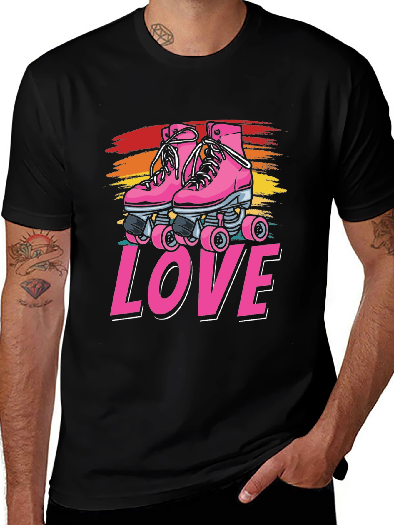Retro Roller Skate LOVE Graphic Tee