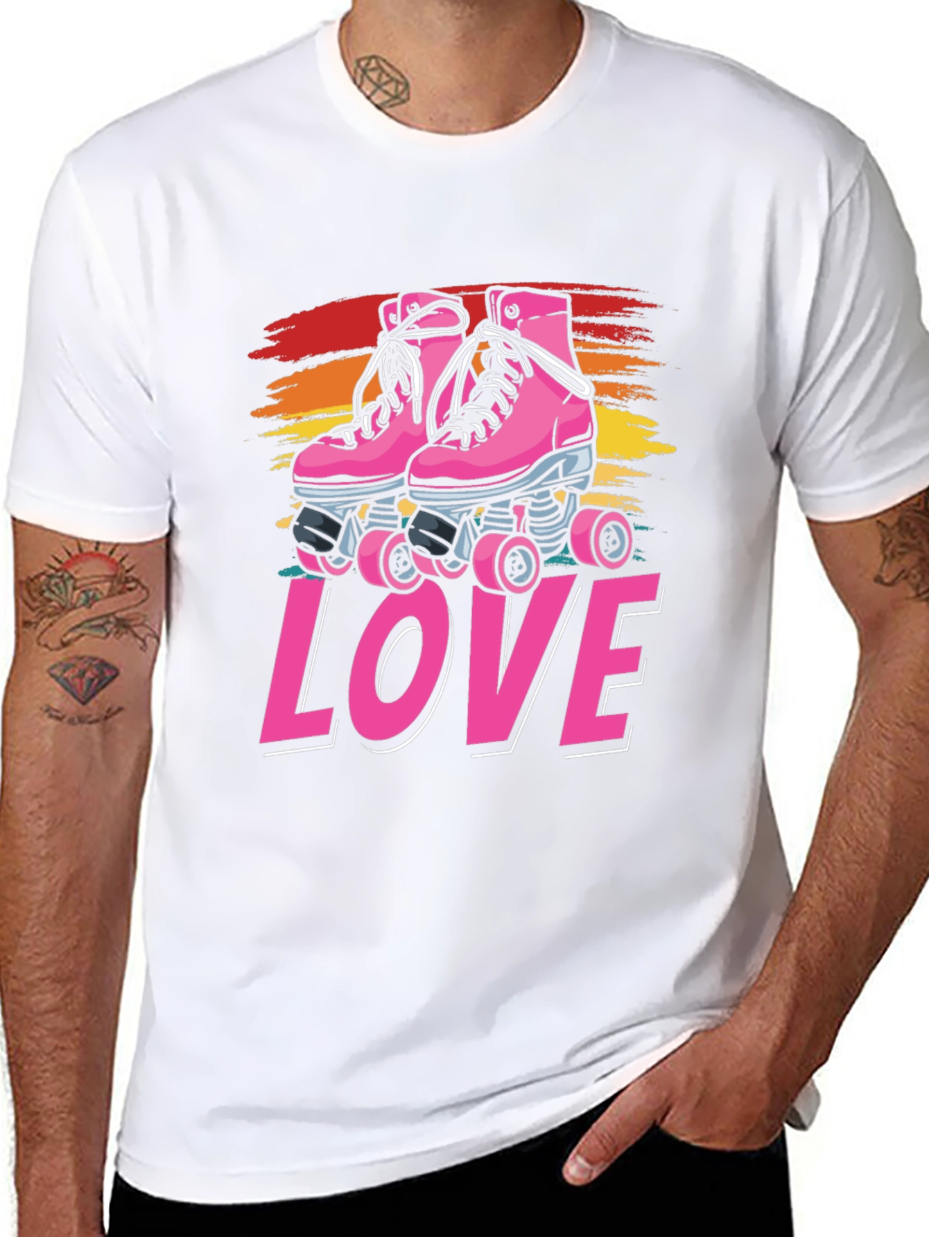 Retro Roller Skate LOVE Graphic Tee