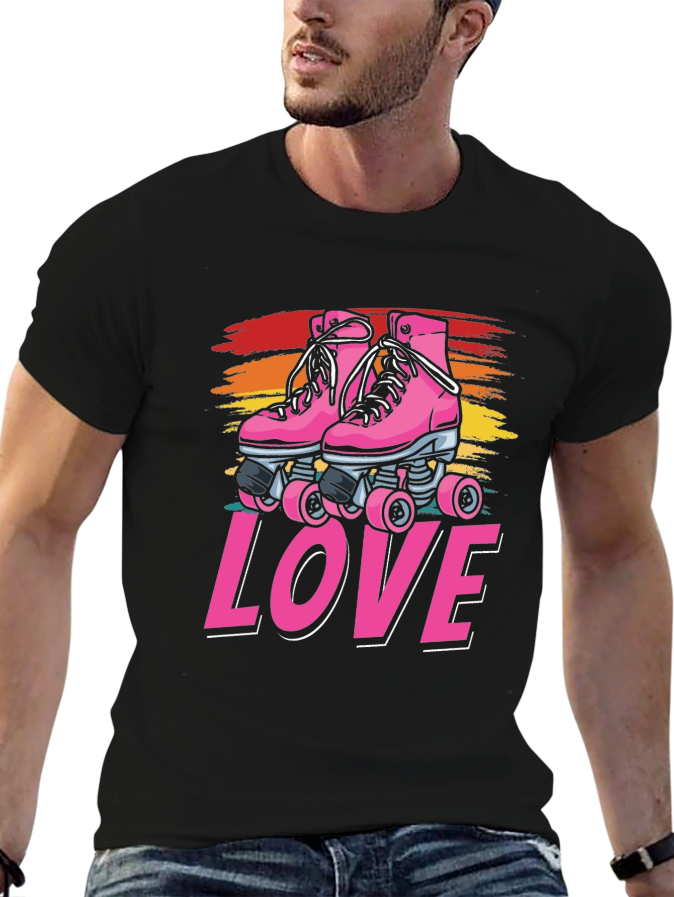 Retro Roller Skate LOVE Graphic Tee