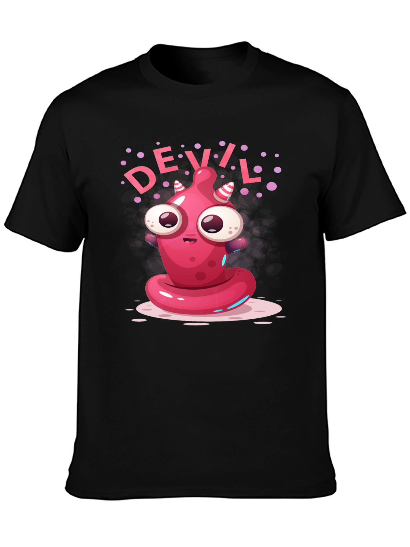 Devil Cartoon Graphic Black T-Shirt