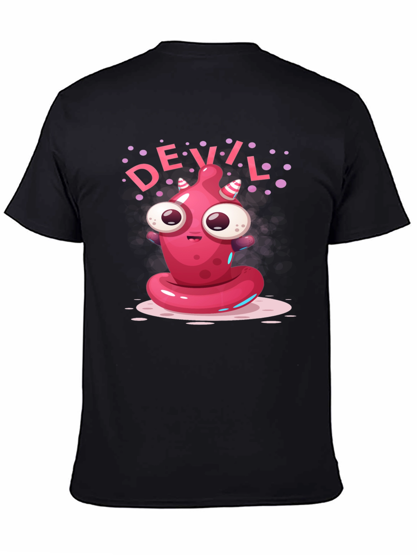 Devil Cartoon Graphic Black T-Shirt